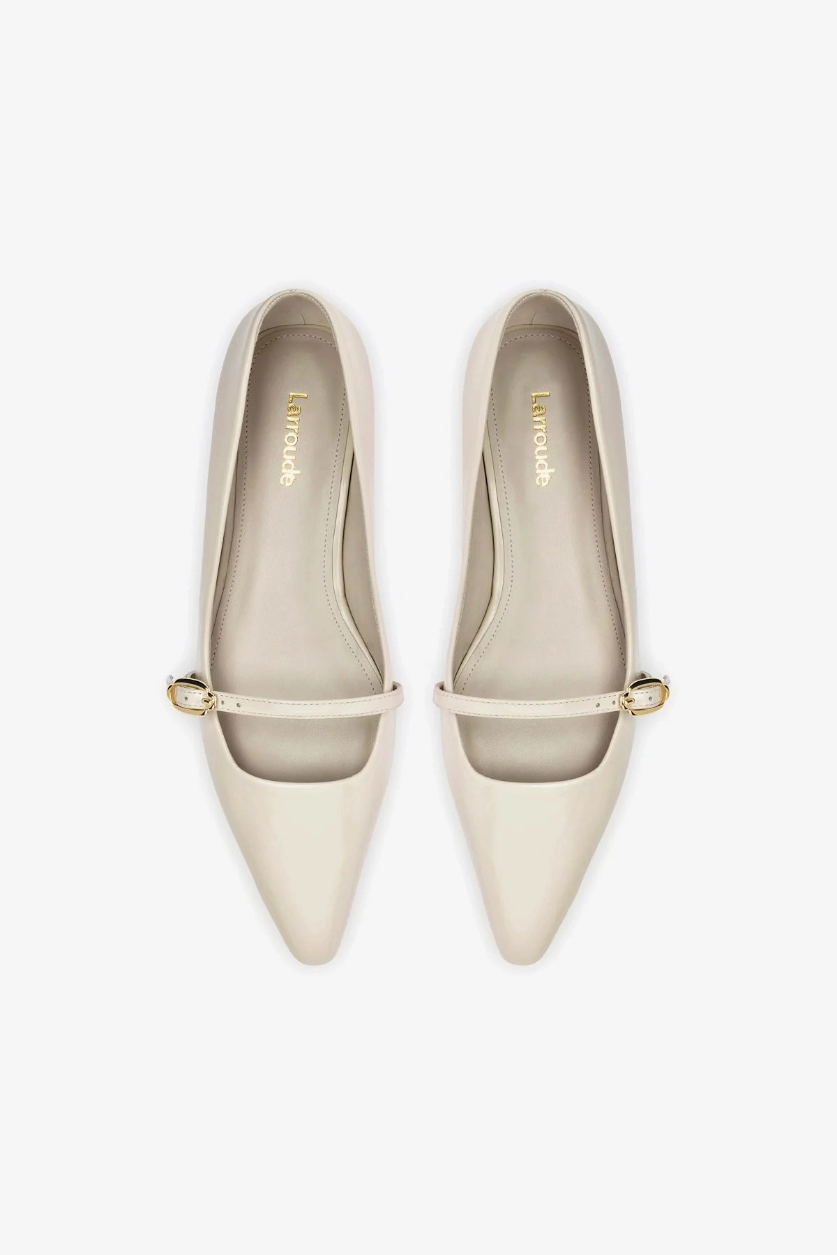 Irene Flat In Mushroom Grey Leather