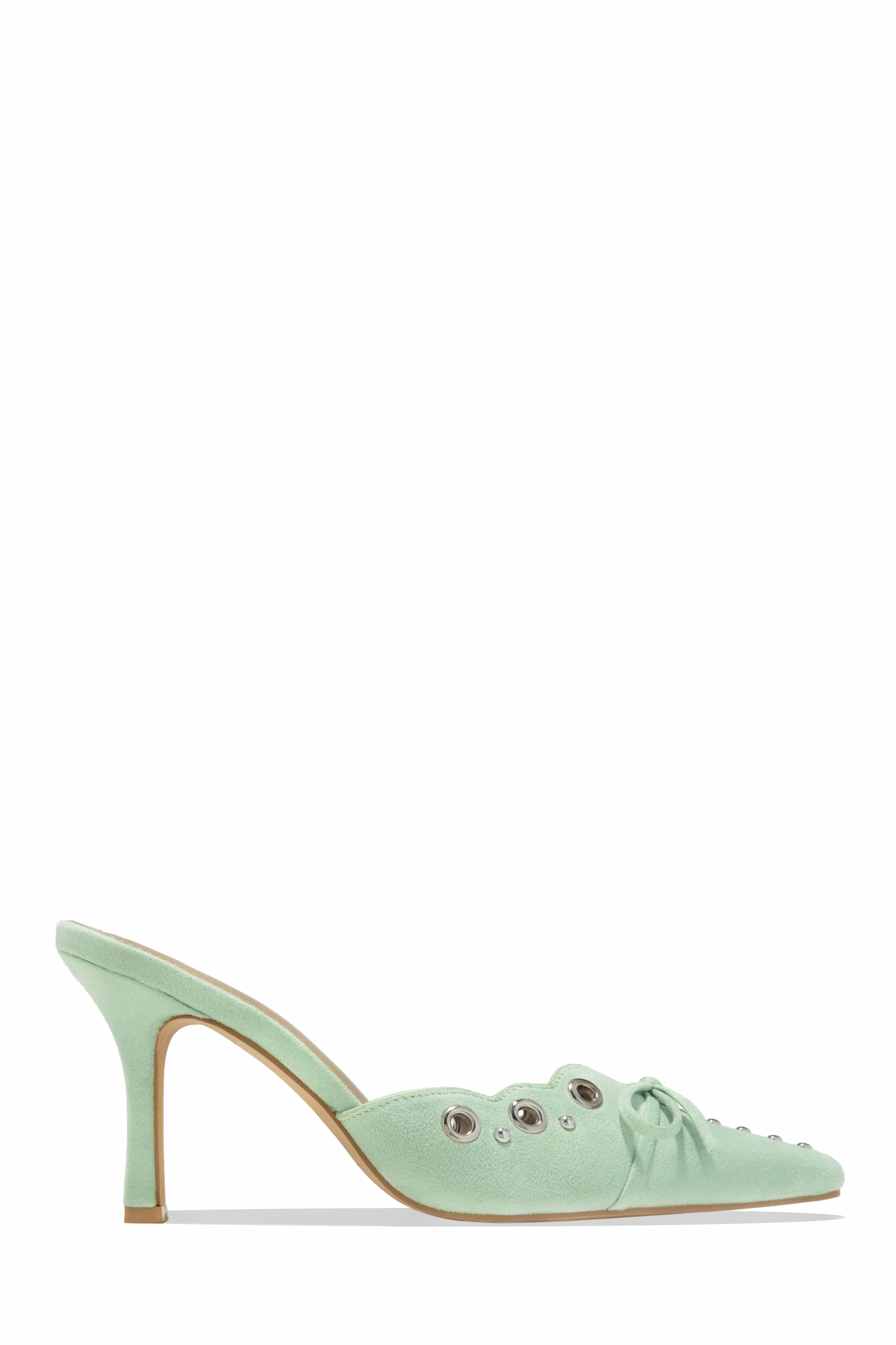Jasmyn Mid Heel Mule Pumps - Cream