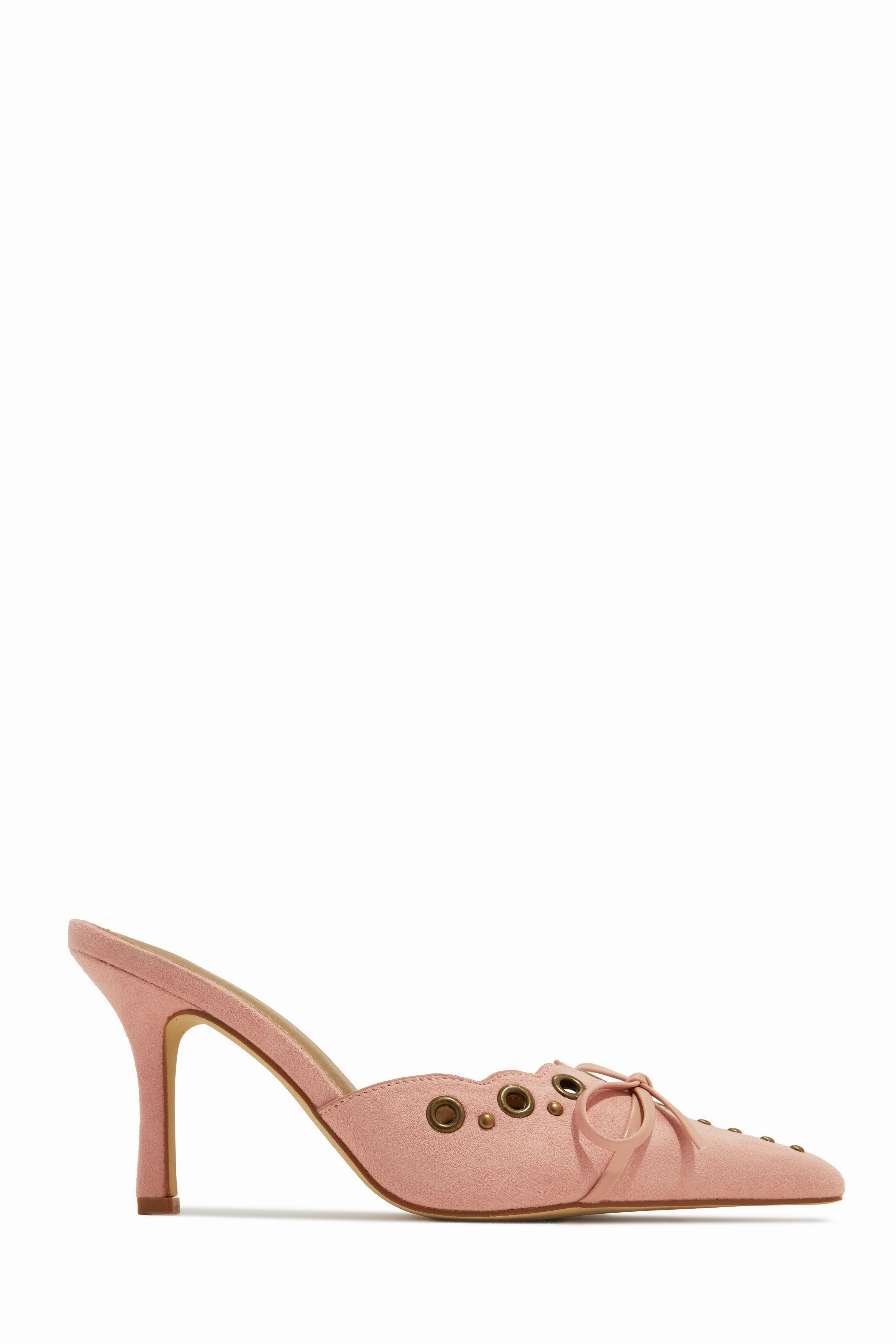 Jasmyn Mid Heel Mule Pumps - Cream