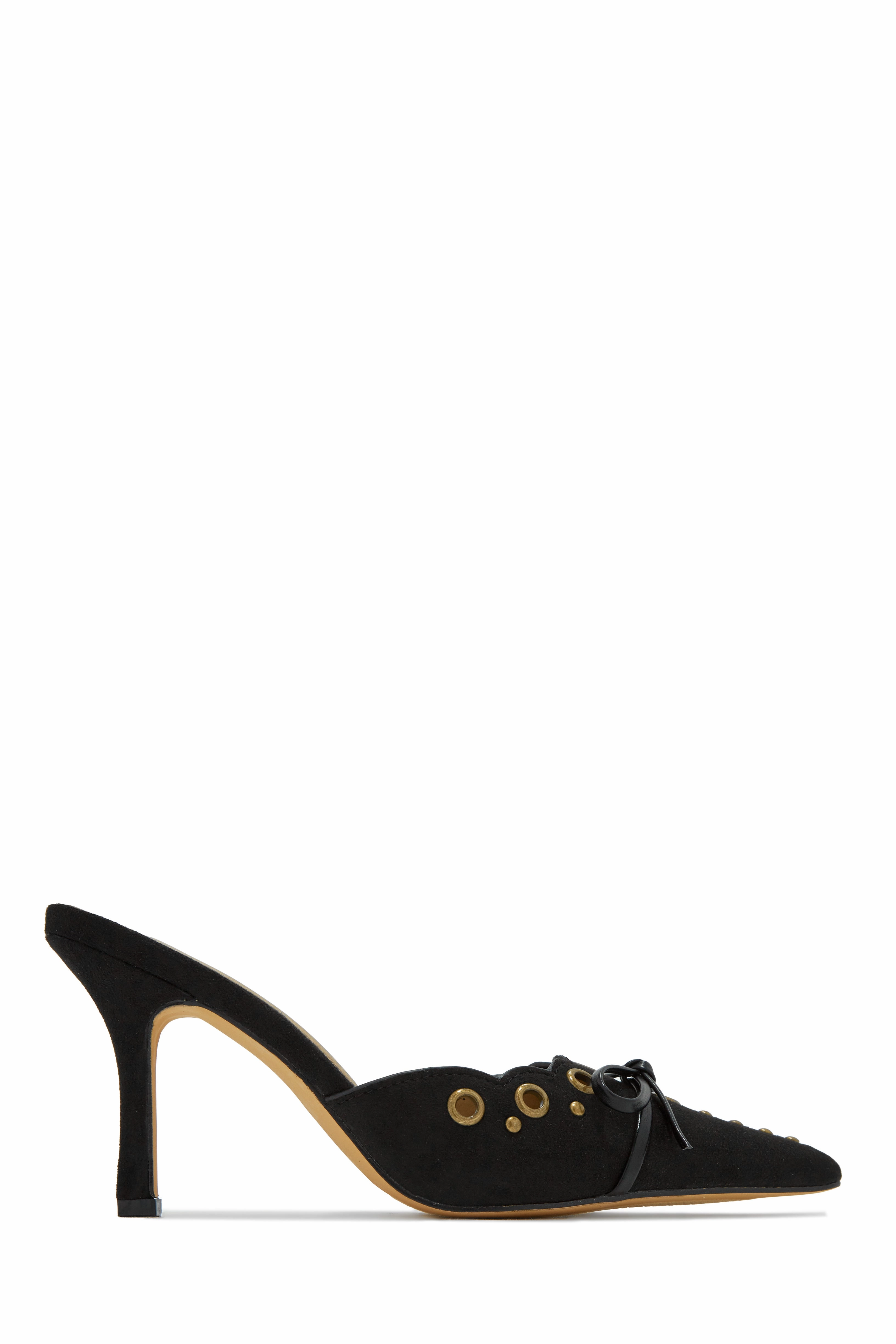 Jasmyn Mid Heel Mule Pumps - Cream