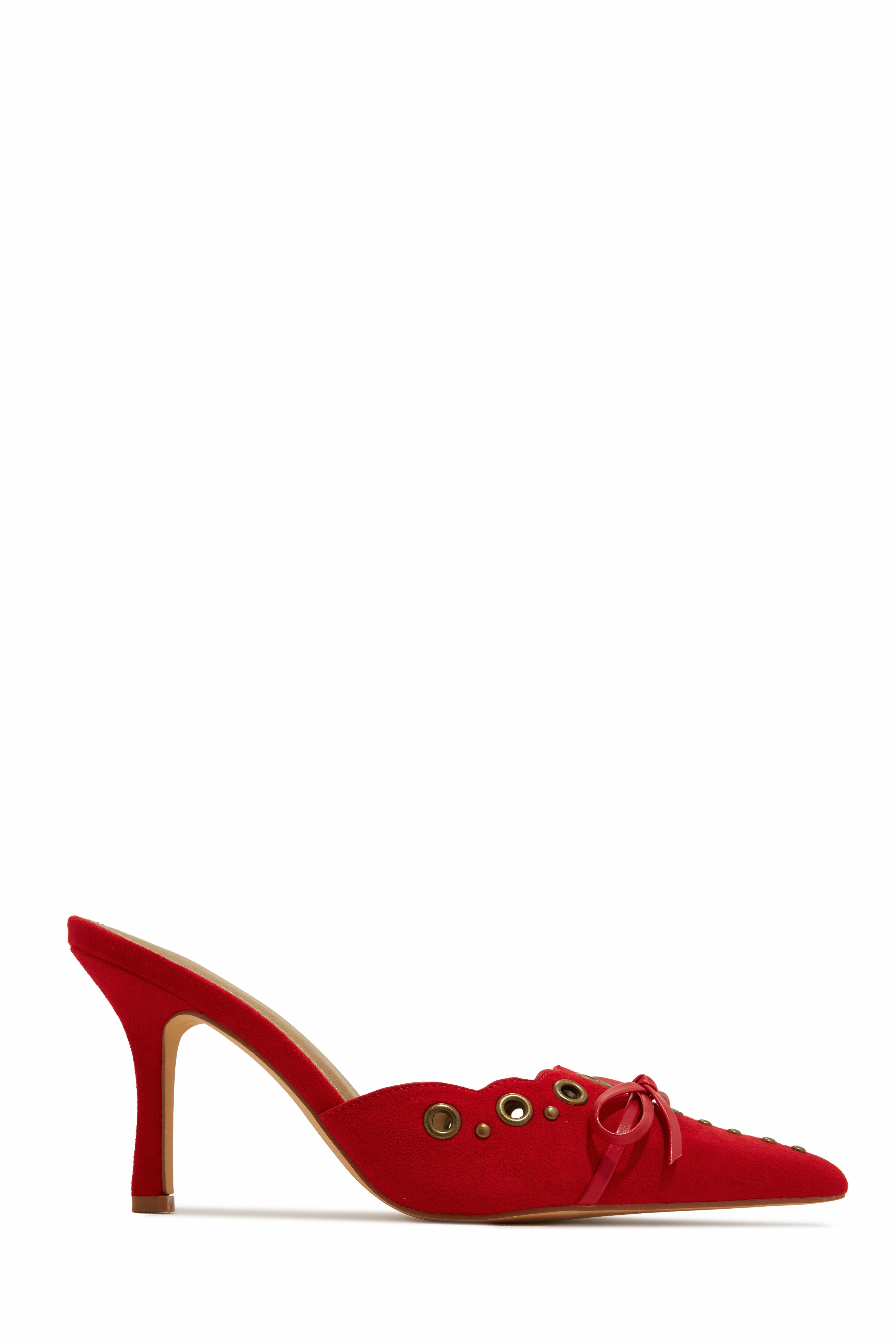Jasmyn Mid Heel Mule Pumps - Cream