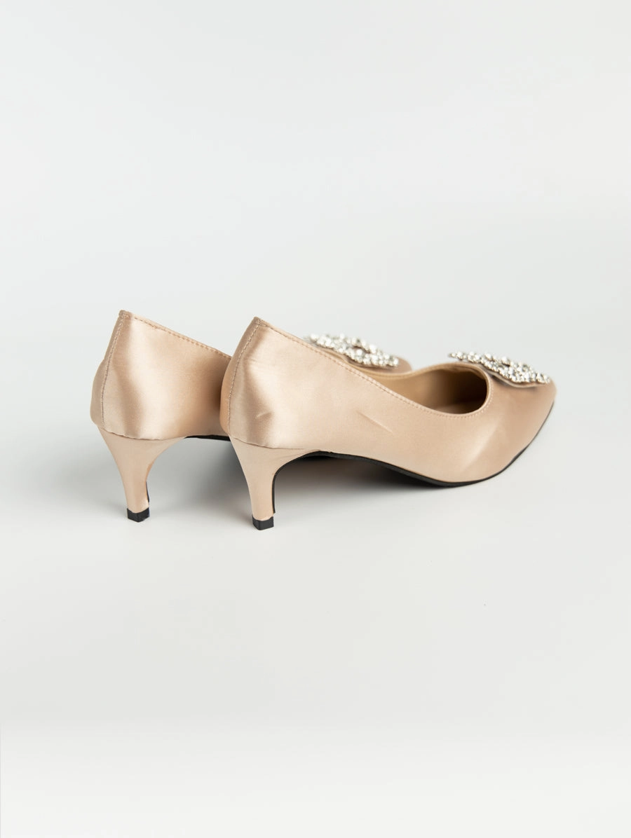 Joy Satin Rhinestone Heels