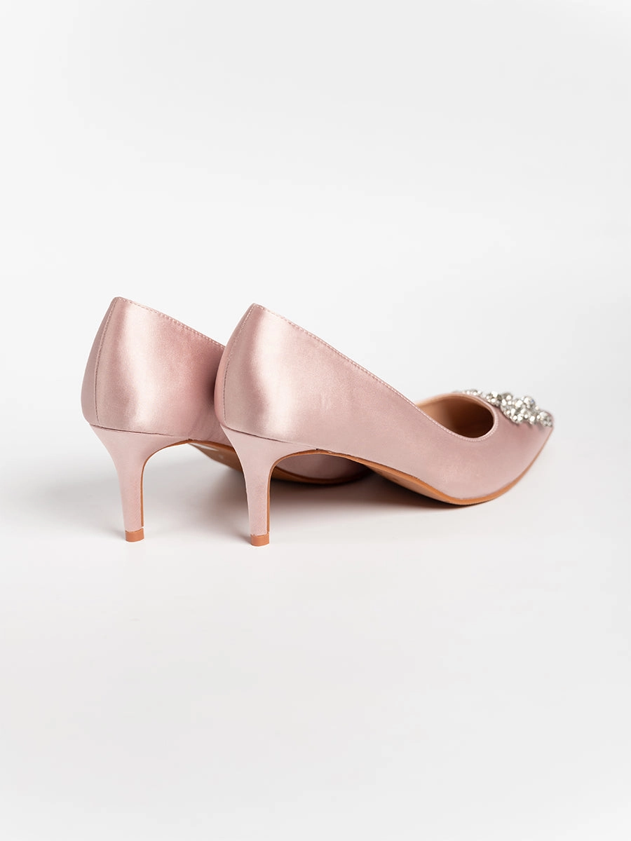 Joy Satin Rhinestone Heels