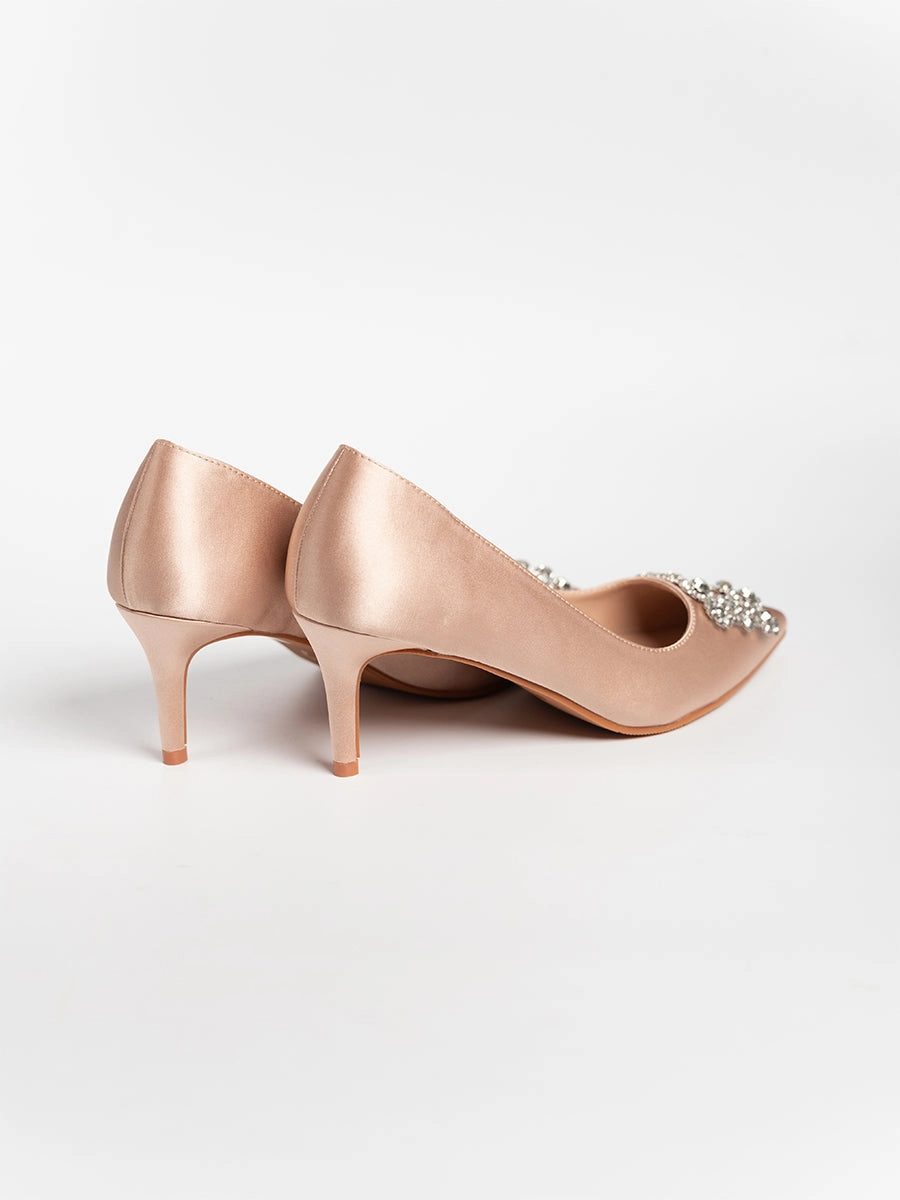 Joy Satin Rhinestone Heels