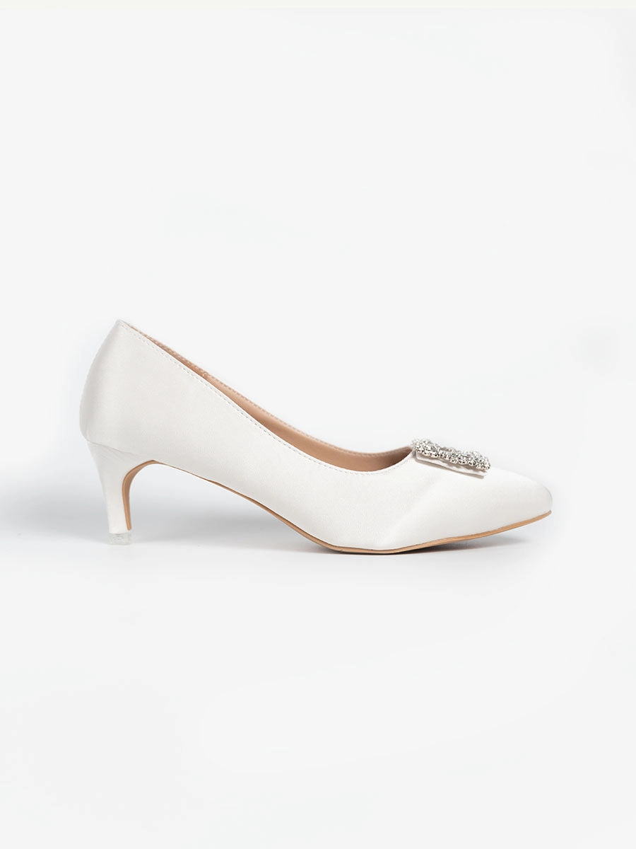 Joy Satin Rhinestone Heels