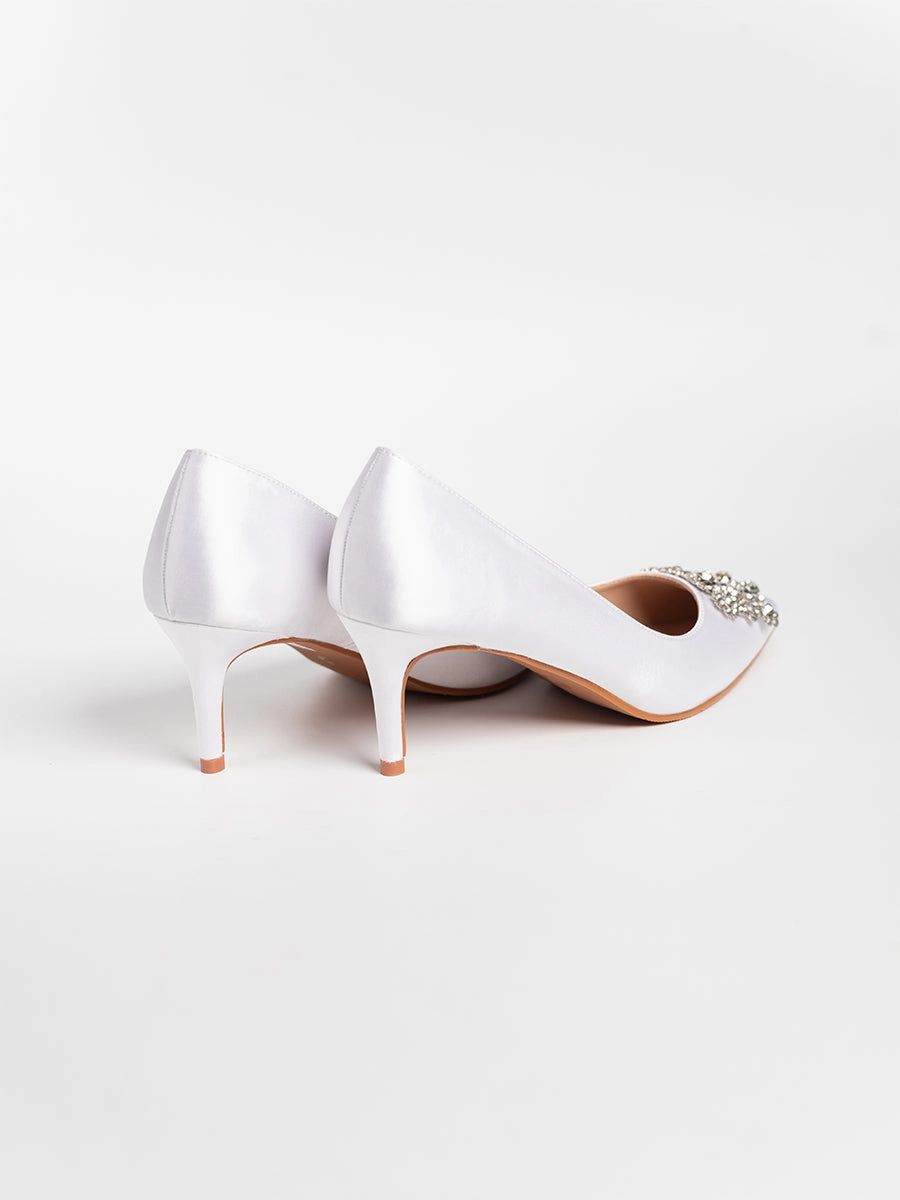 Joy Satin Rhinestone Heels