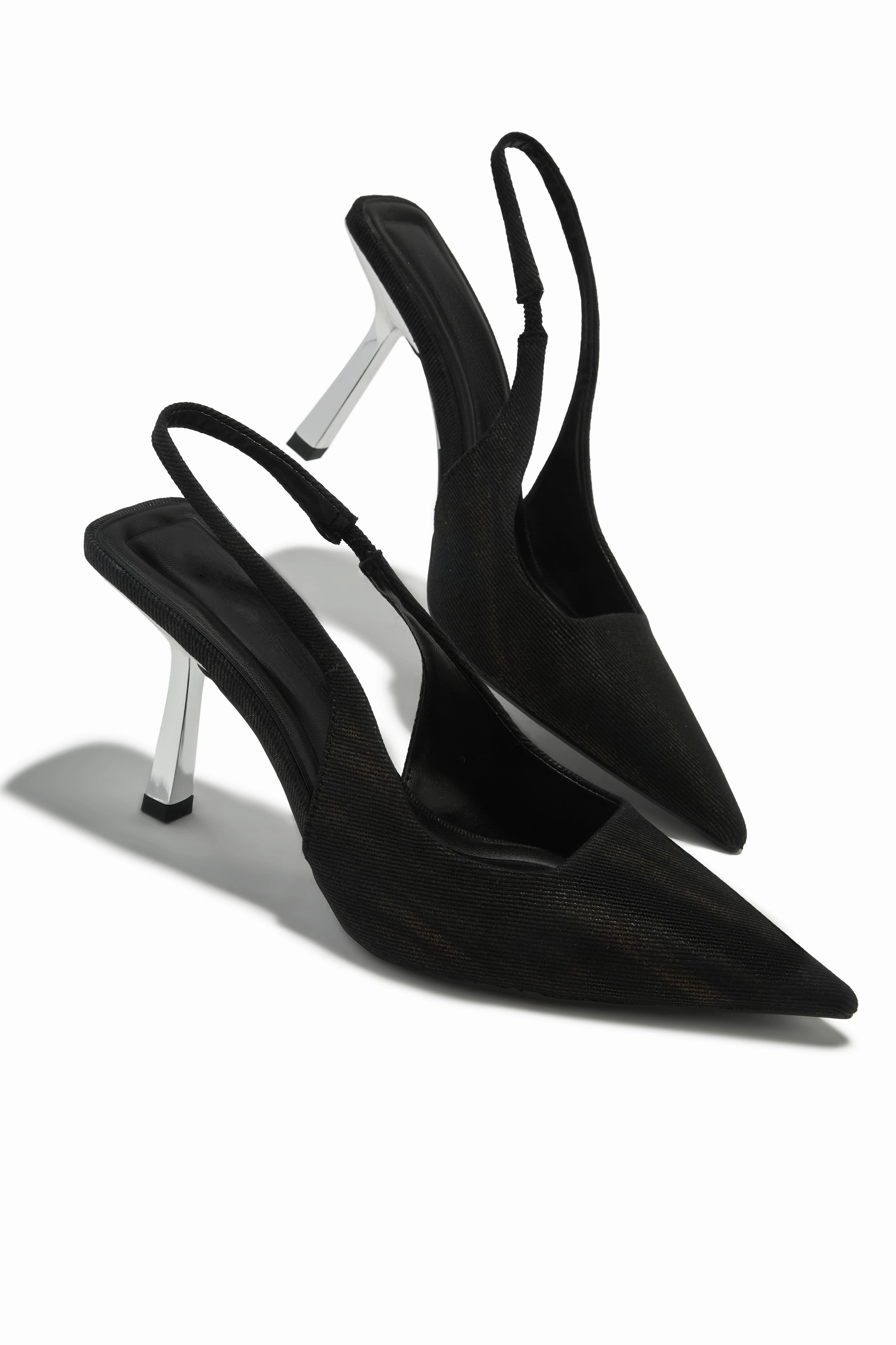 Karianna Slingback Pumps - Black Denim
