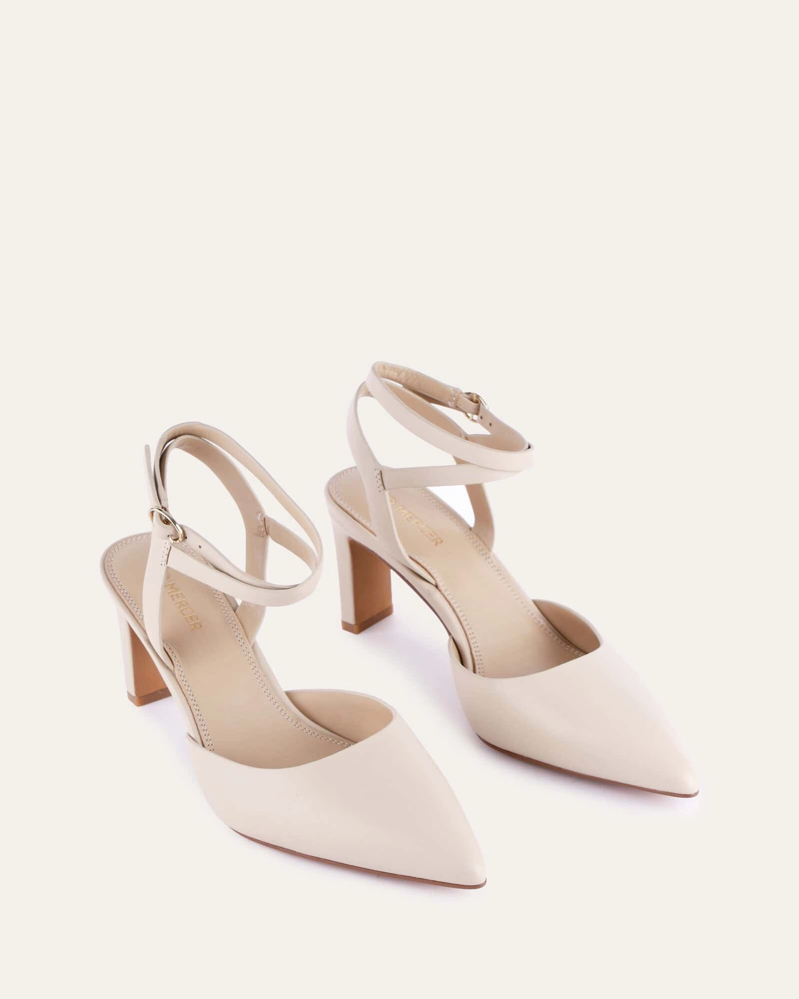 KHLOE MID HEELS SAND LEATHER