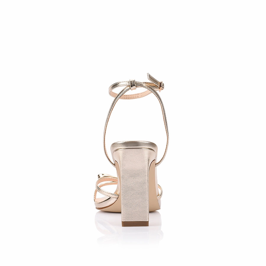 Kith Block Heel Sandals - Champagne Gold