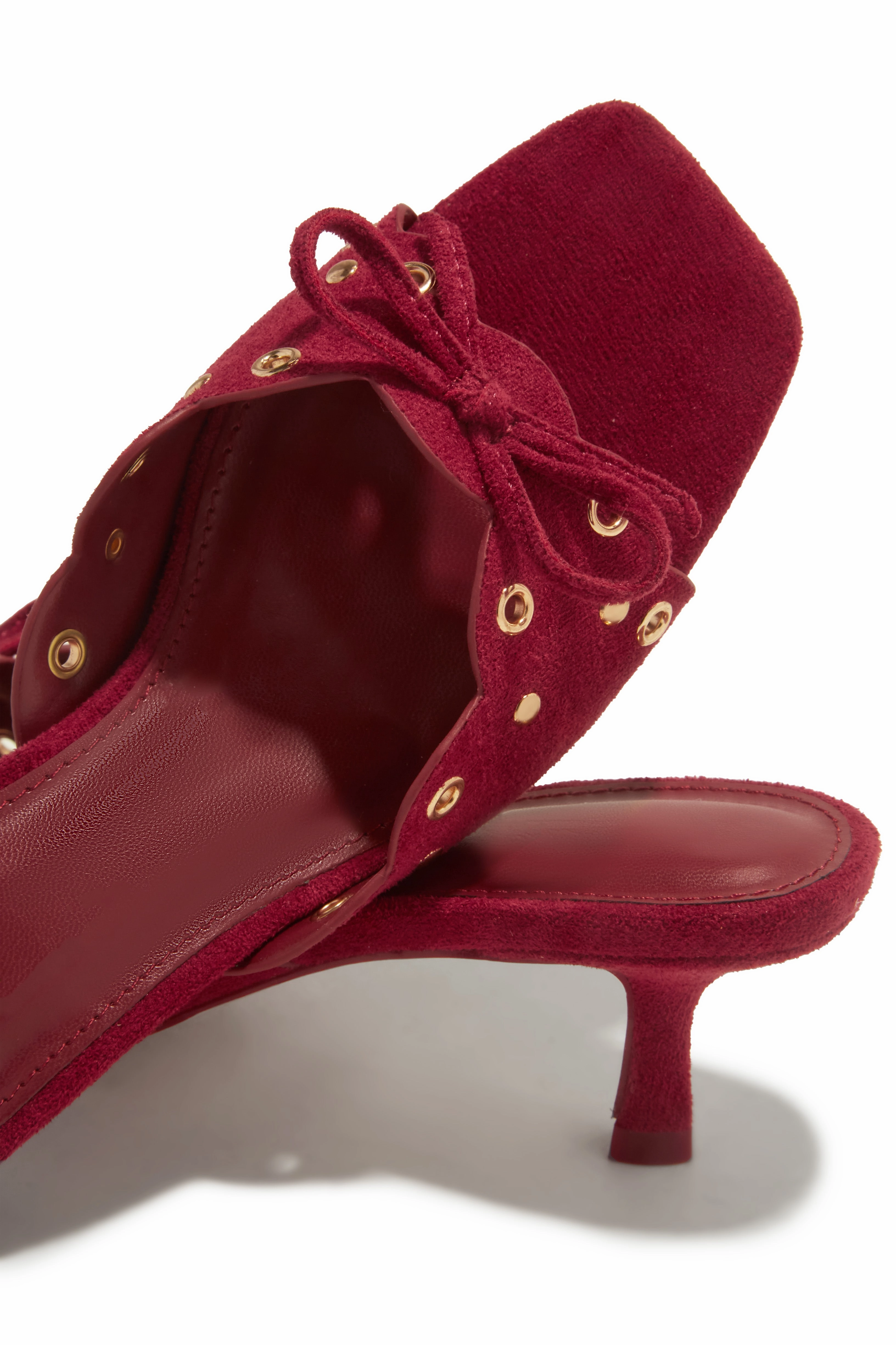 Lani Mid Heel Mules - Cherry