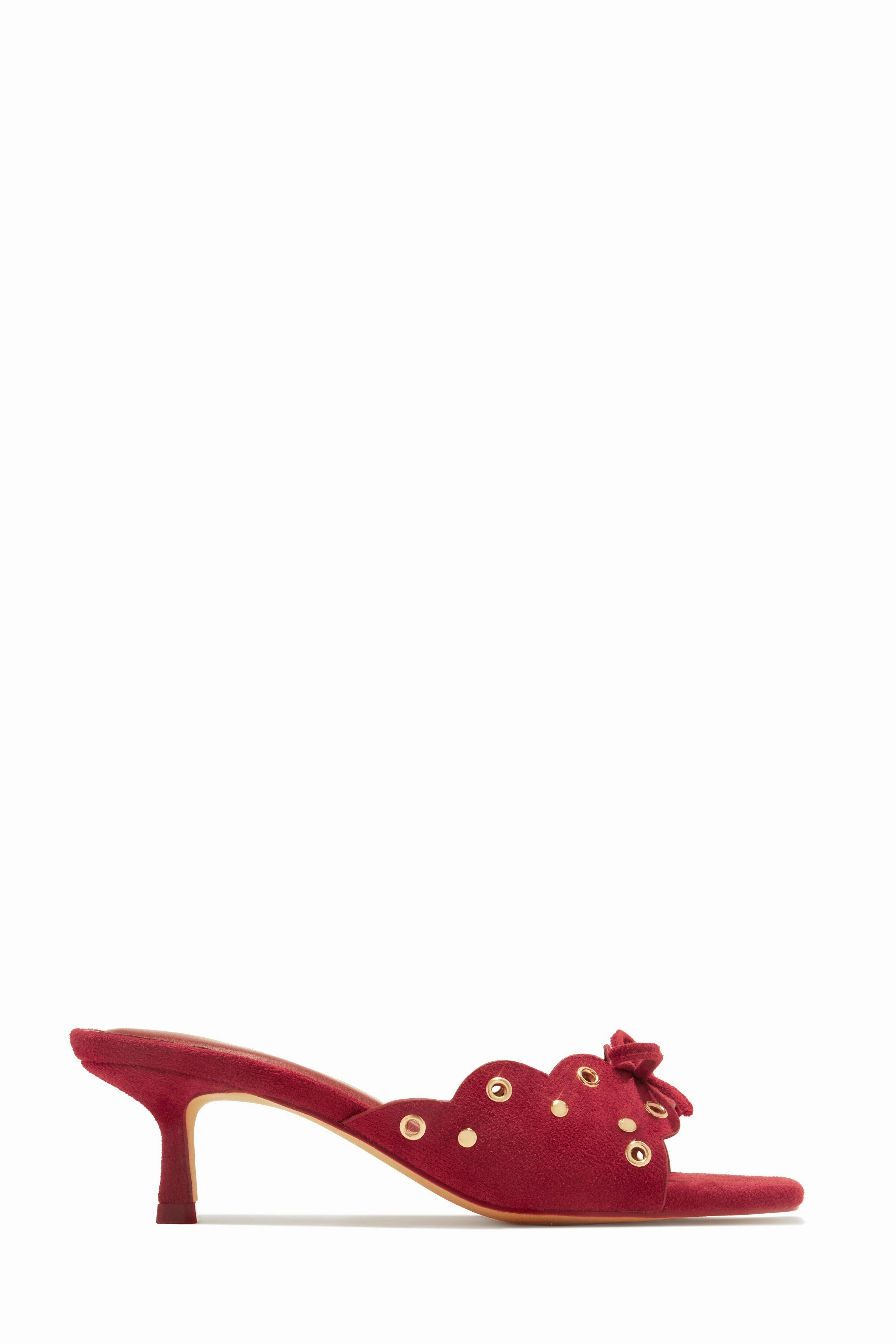 Lani Mid Heel Mules - Cherry