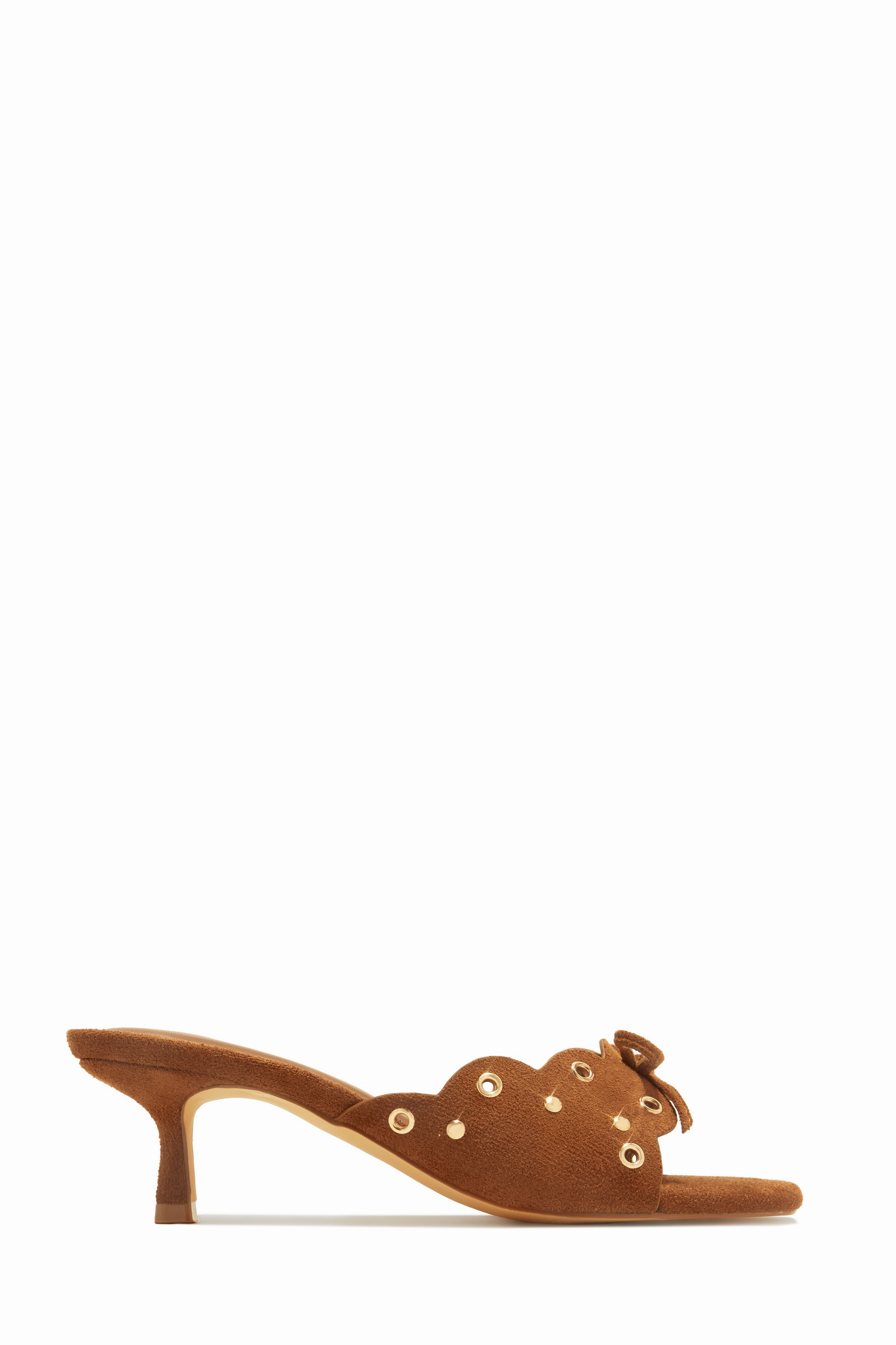 Lani Mid Heel Mules - Chestnut