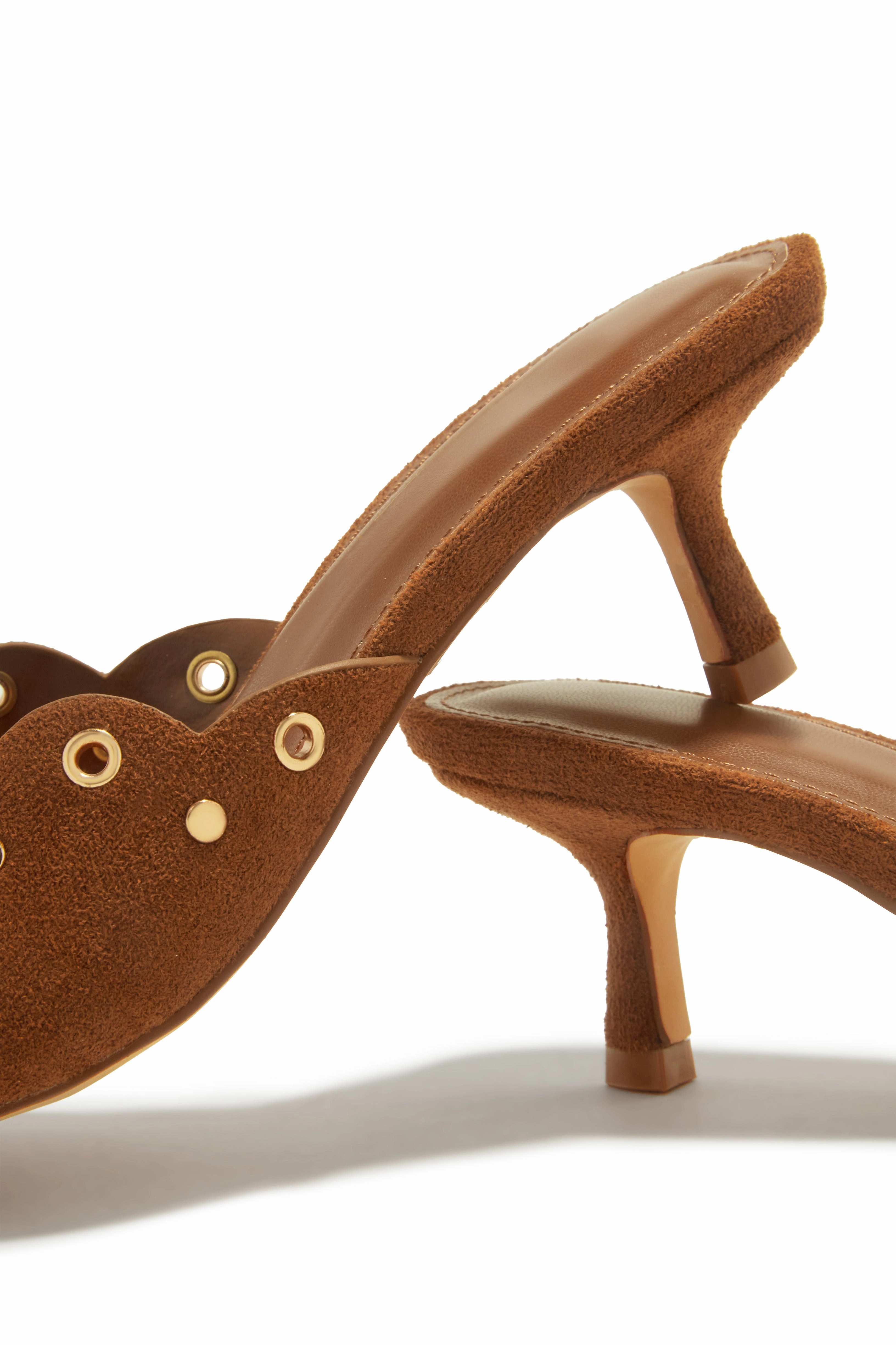 Lani Mid Heel Mules - Chestnut