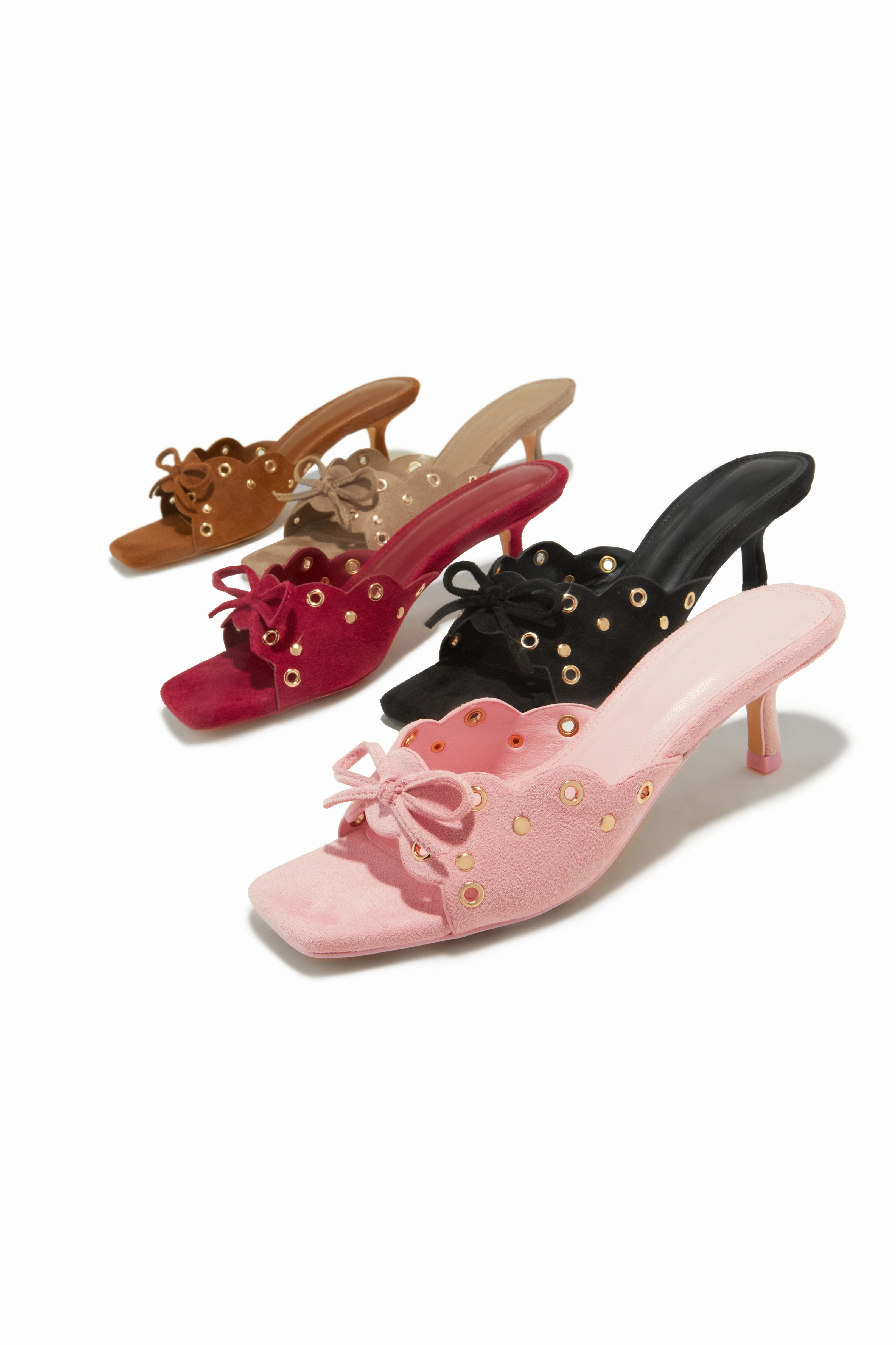 Lani Mid Heel Mules - Pink