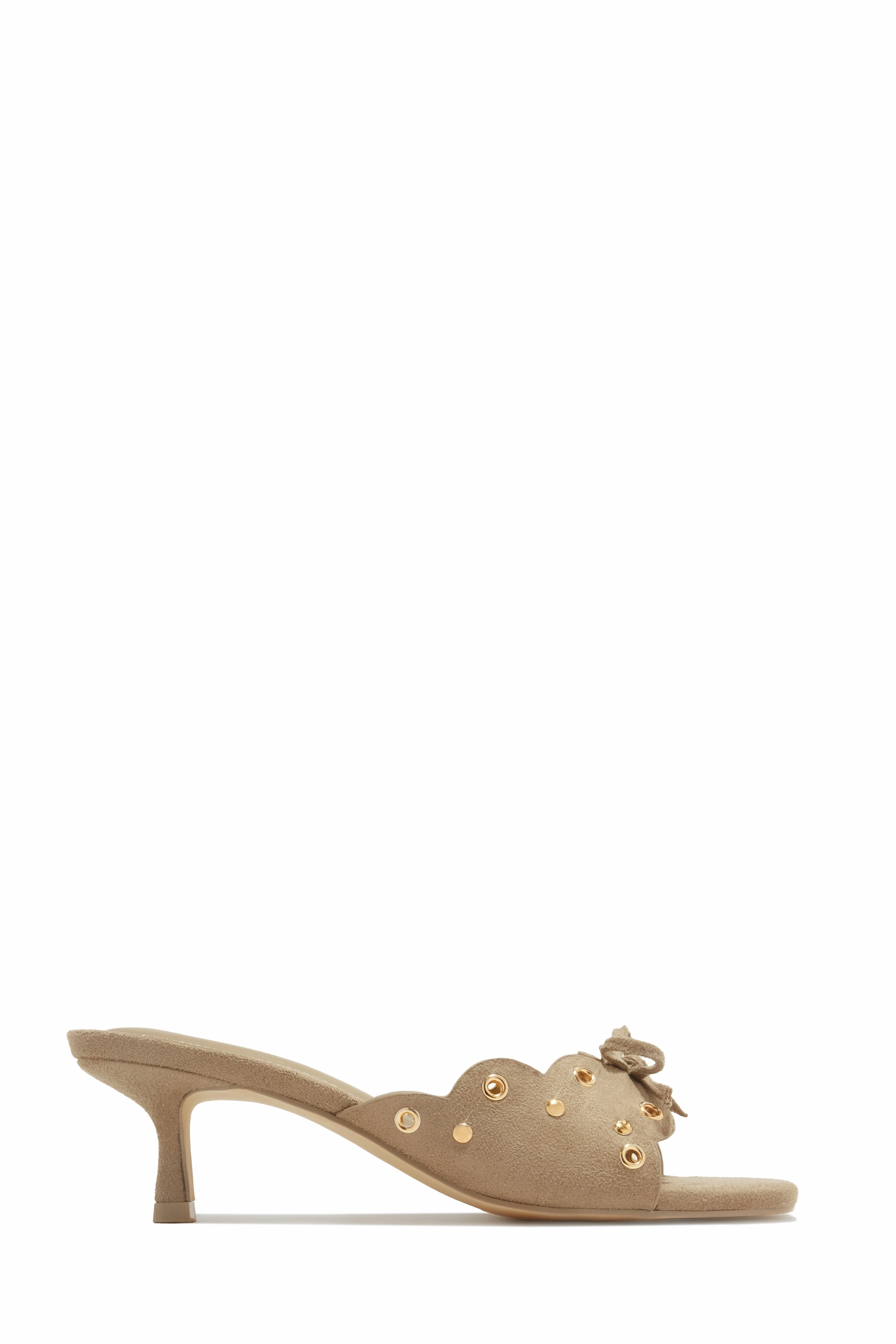 Lani Mid Heel Mules - Taupe