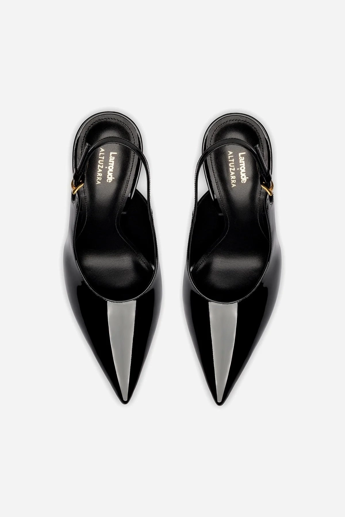 Larroudé x Altuzarra Pump In Black Patent Leather