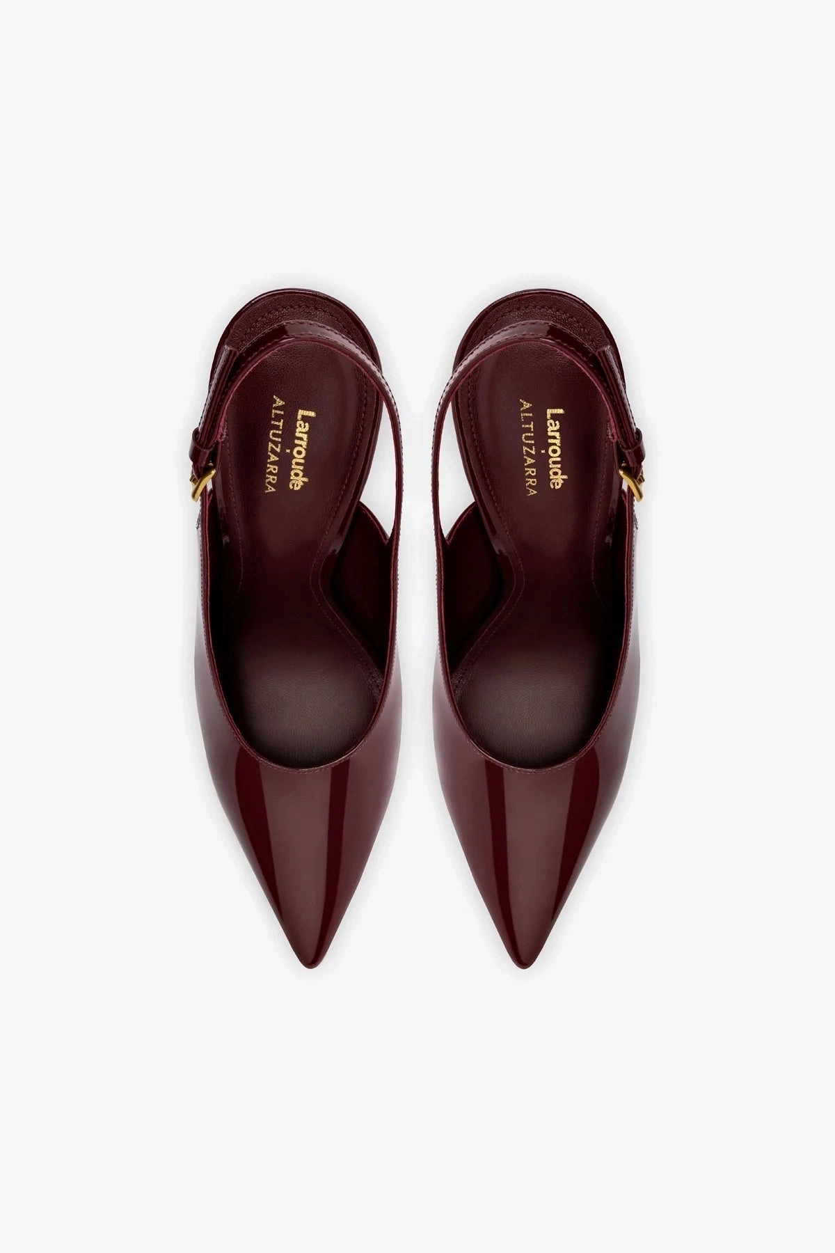 Larroudé x Altuzarra Pump In Burgundy Patent Leather
