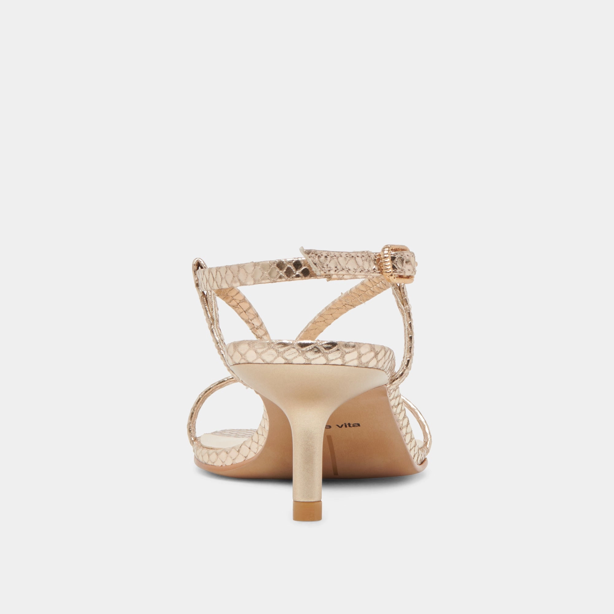 LAURY HEELS CHAMPAGNE EMBOSSED LEATHER