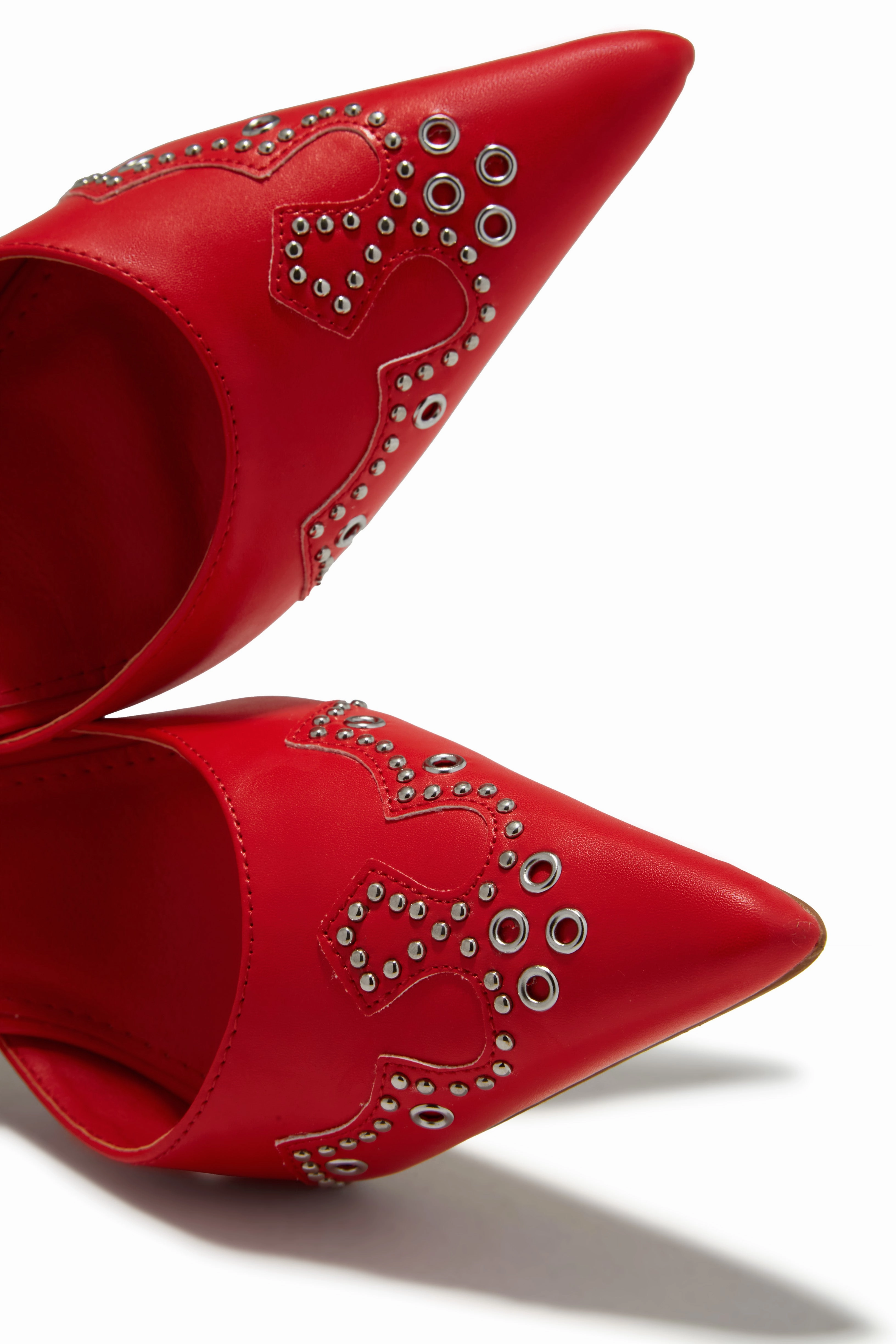 Lauryn Pump Heel Mules - Red