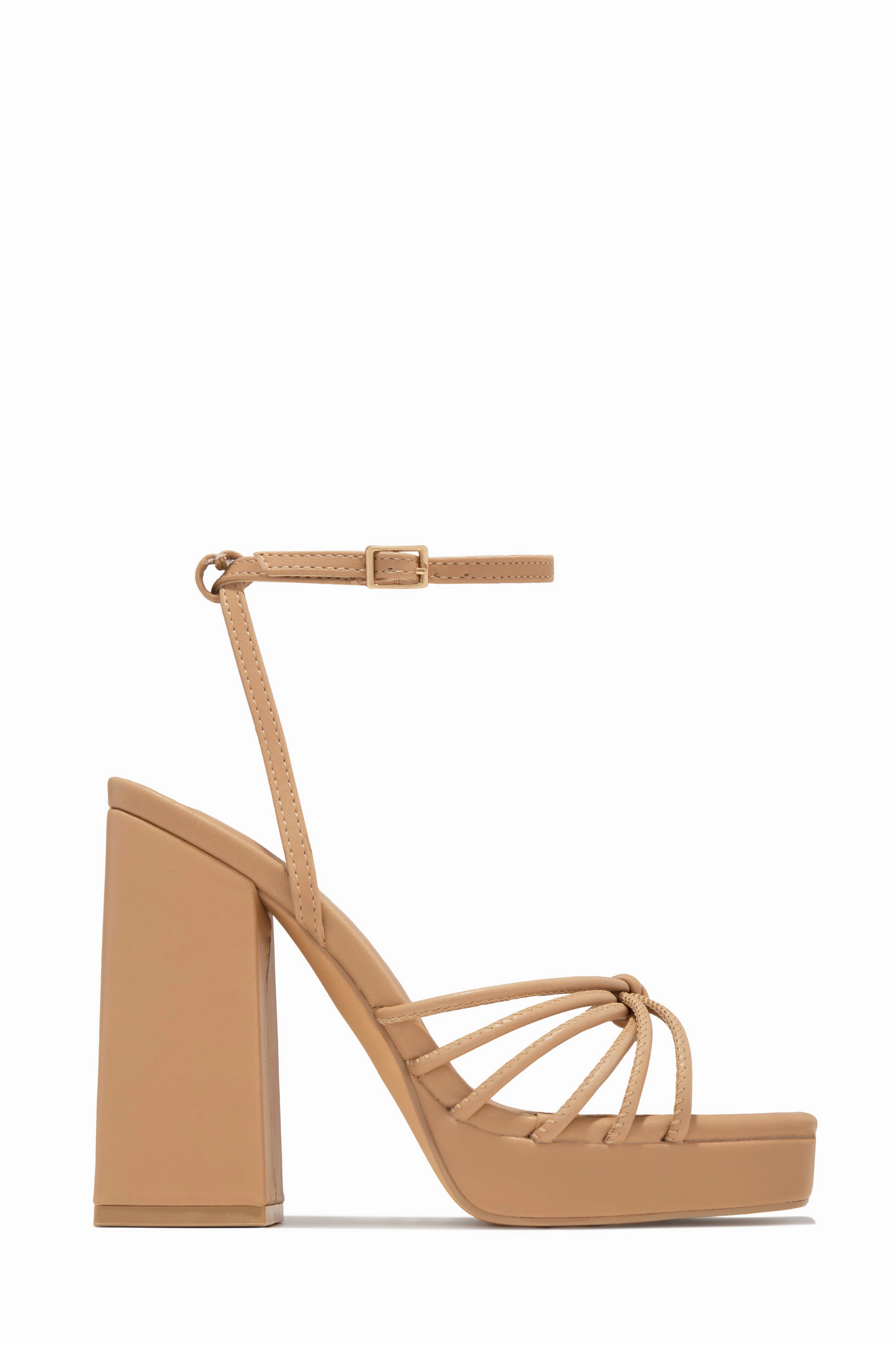 Lelia Platform Block Heels - Nude