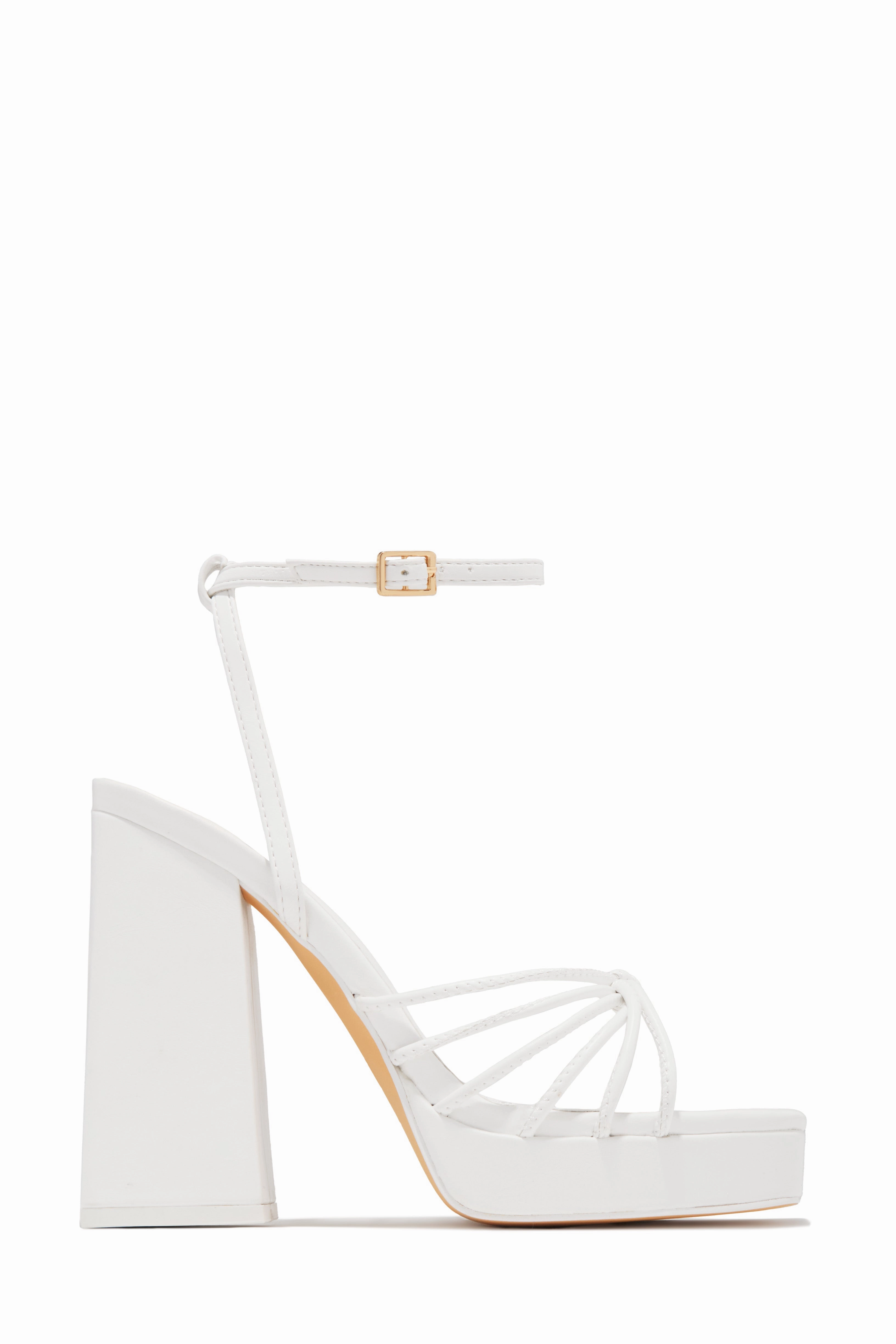 Lelia Platform Block Heels - White