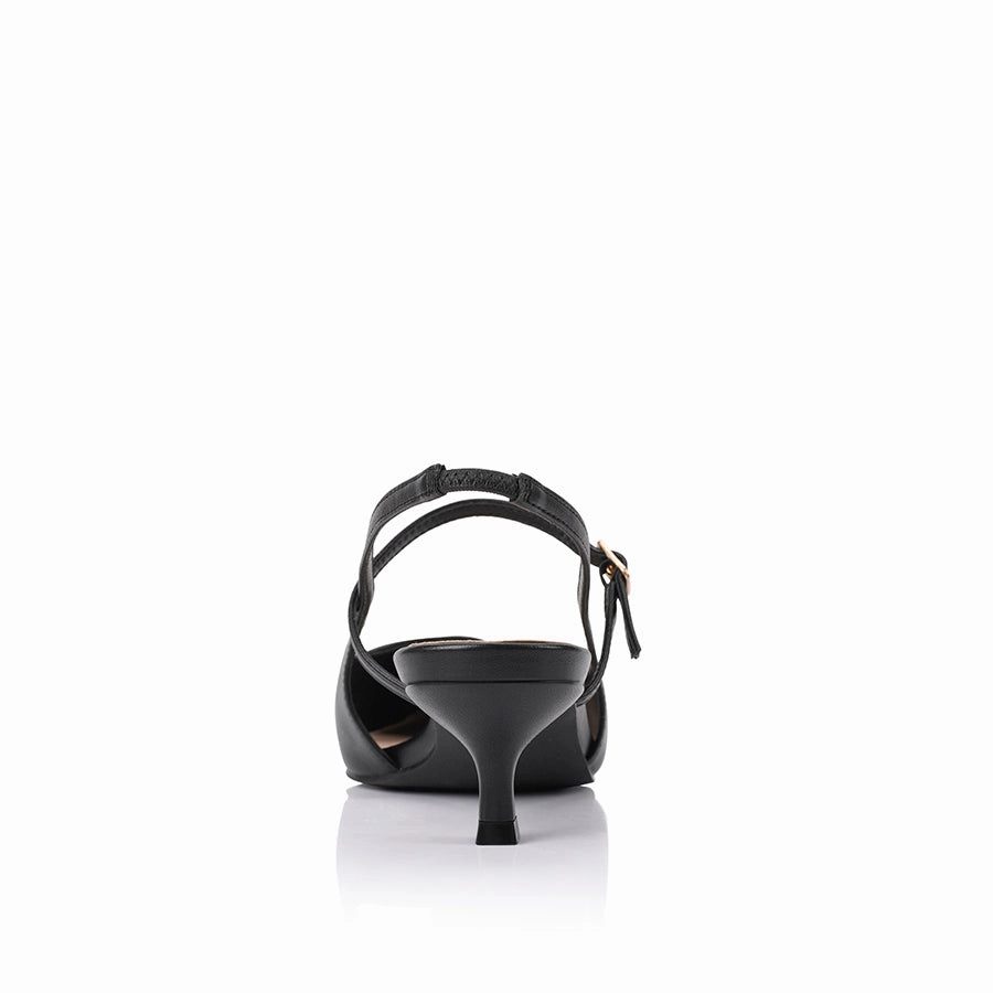 Luce Slingback Kitten Heels - Black