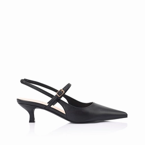 Luce Slingback Kitten Heels - Black