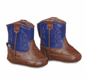 M&F Twister Weston Style Baby Bucker Boot Brown & Blue 4421027