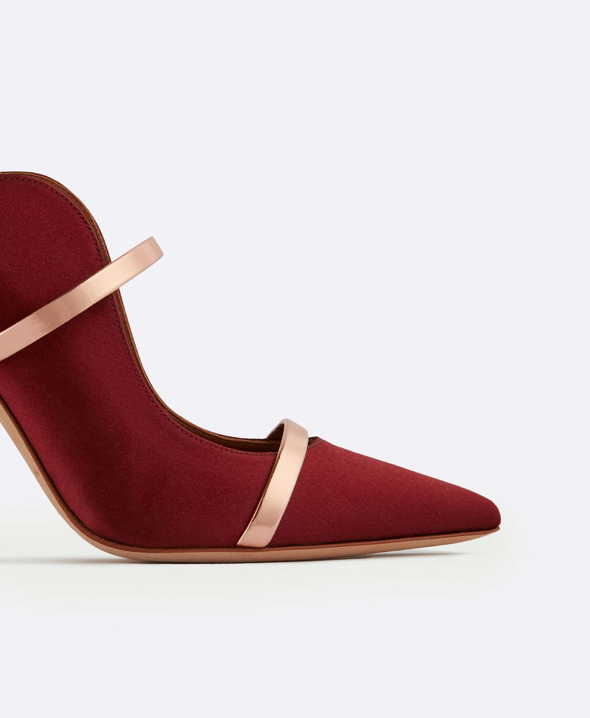 Maureen 100 Red & Gold Satin Mules