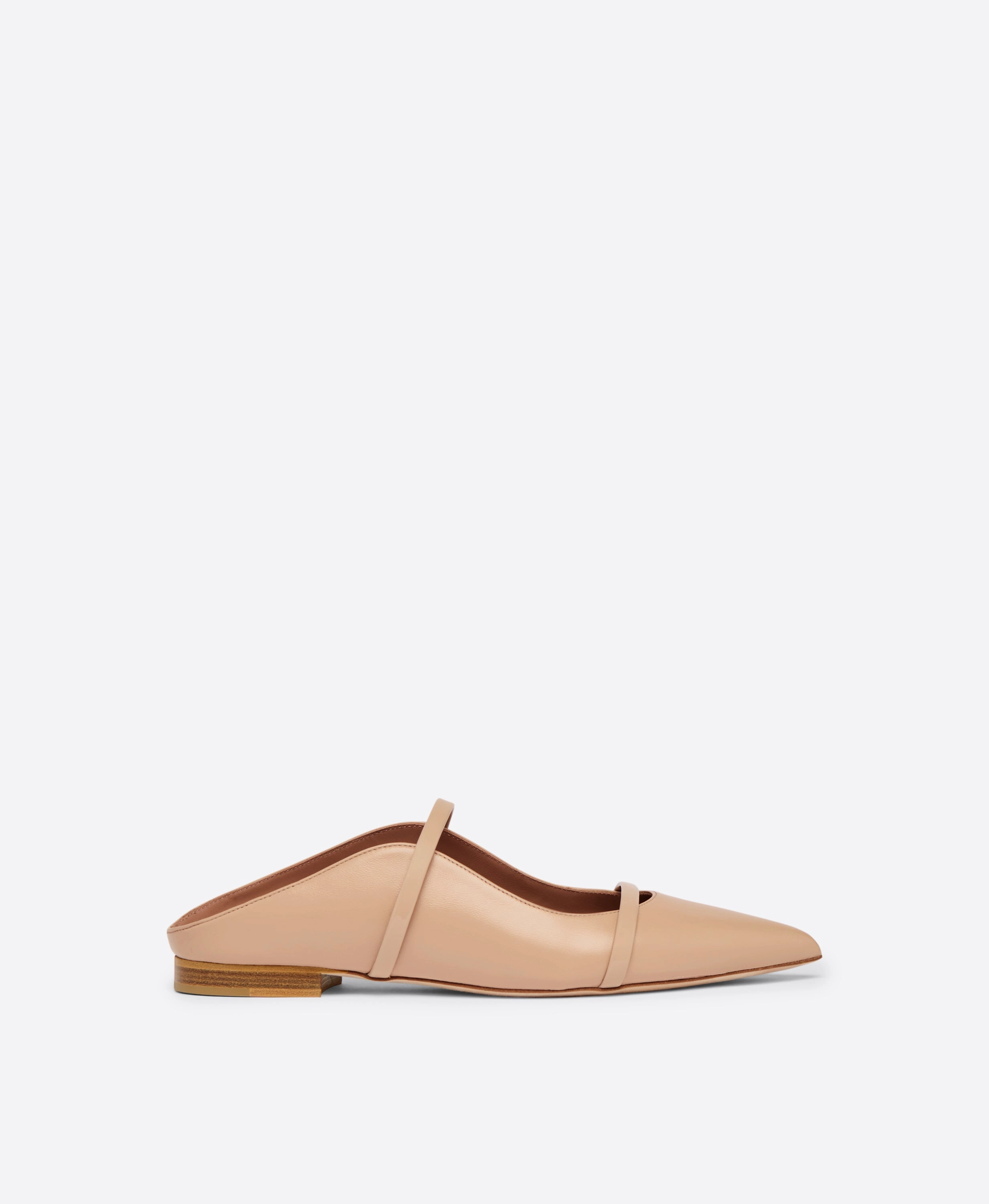 Maureen Buff Leather Flat Mules