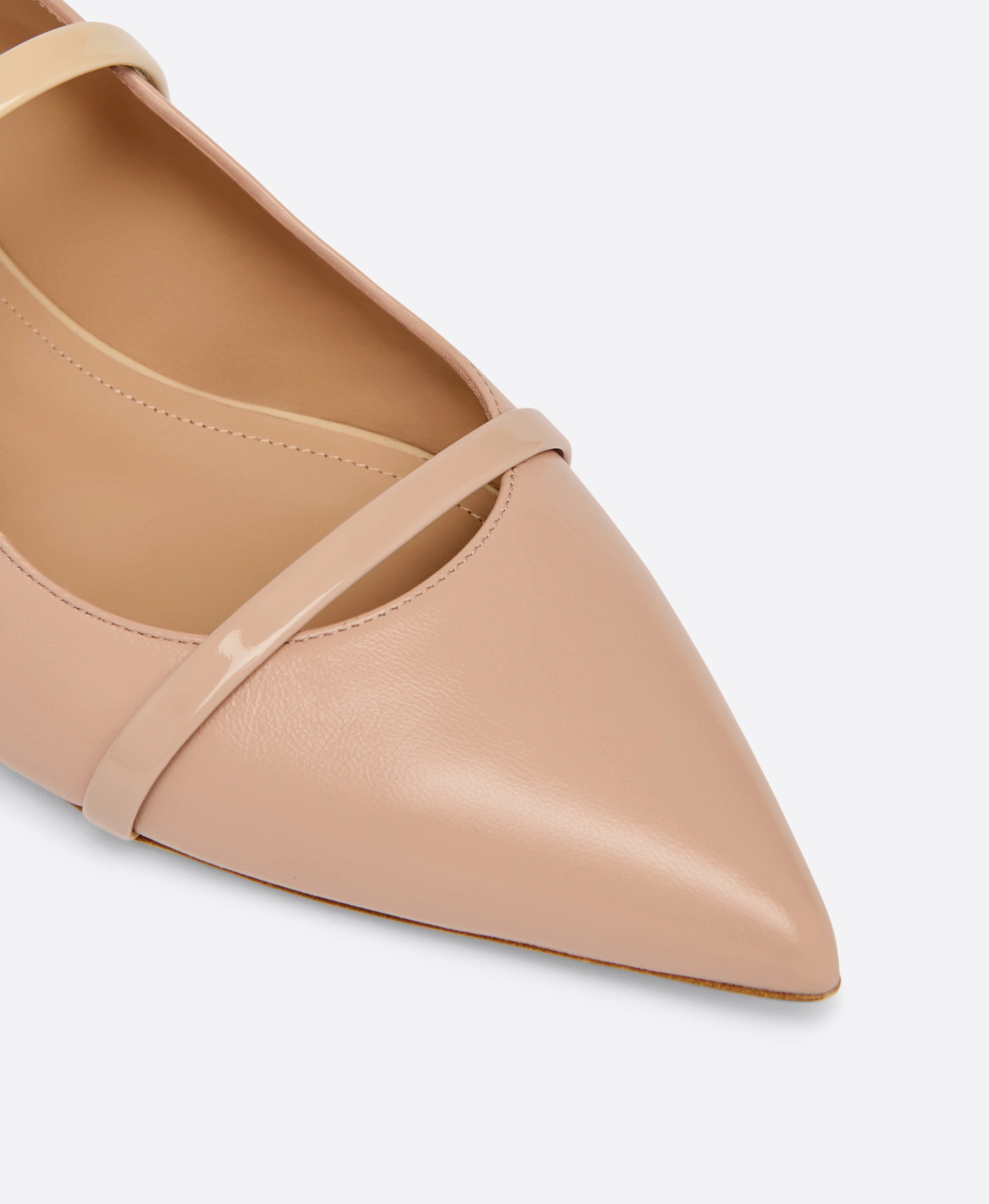 Maureen Buff Leather Flat Mules