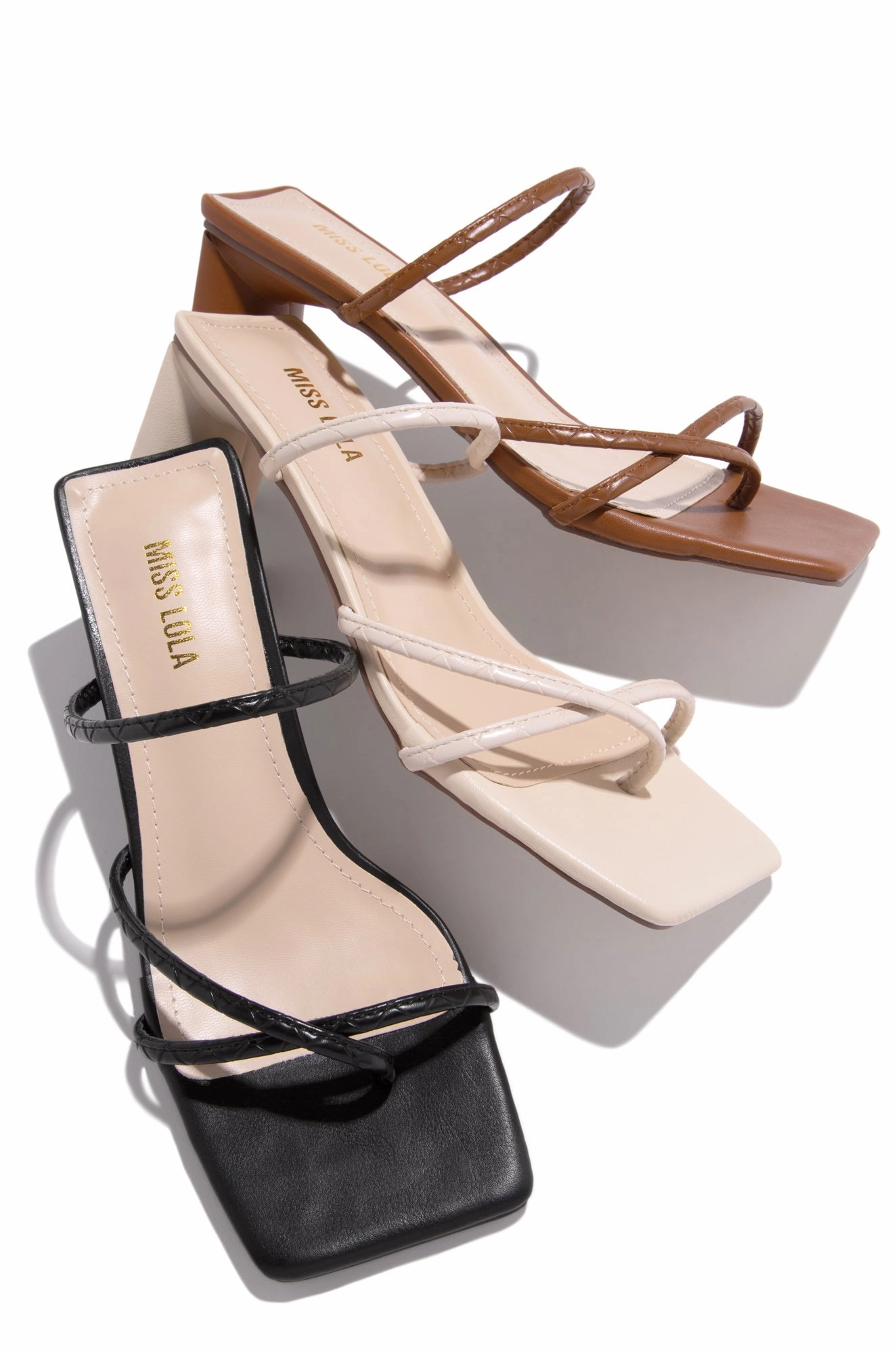 Milla Block Mid Heel Mules - Black