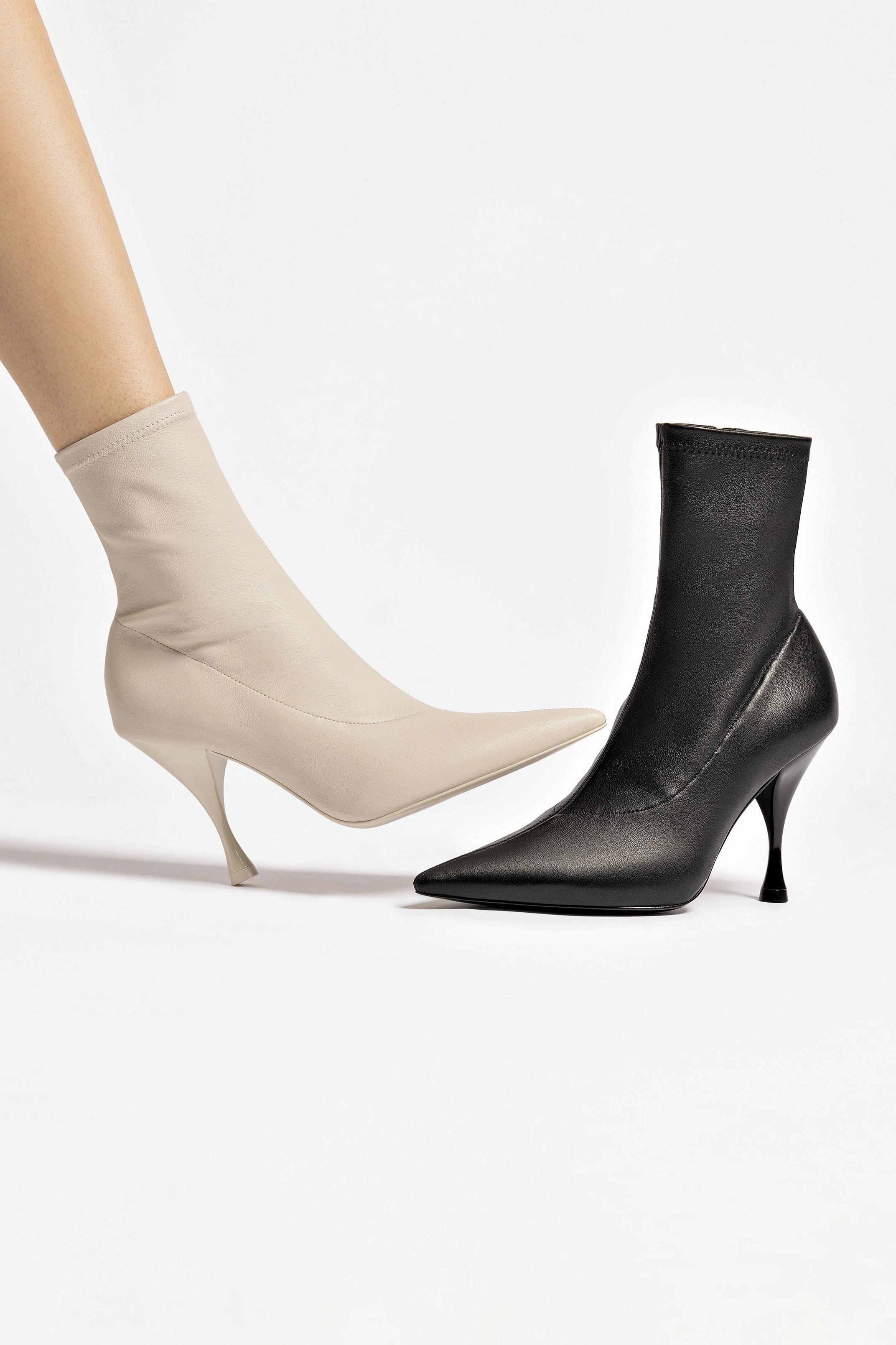 Mini Georgia Boot In Black Stretch Leather