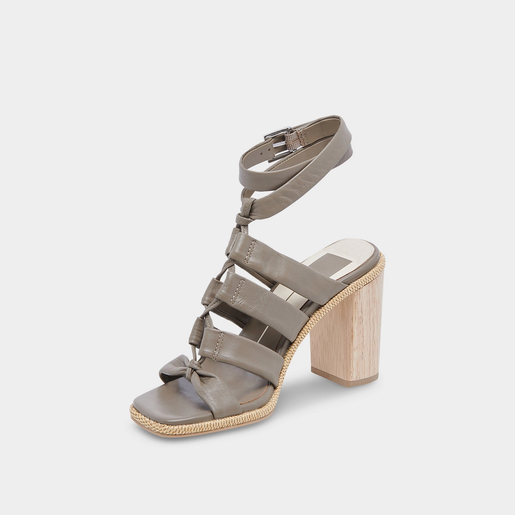 OLEMA HEELS DARK OLIVE LEATHER