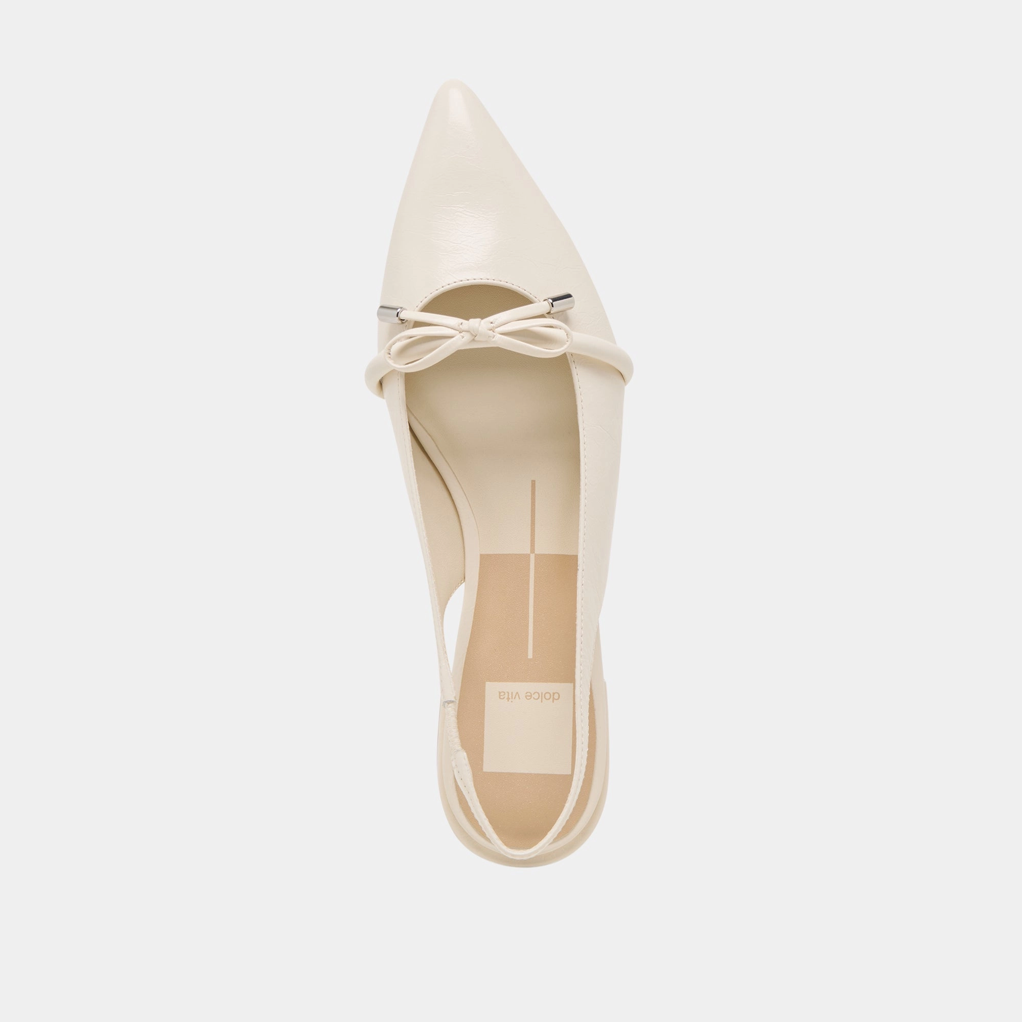 PAYGE FLATS OFF WHITE CRINKLE PATENT