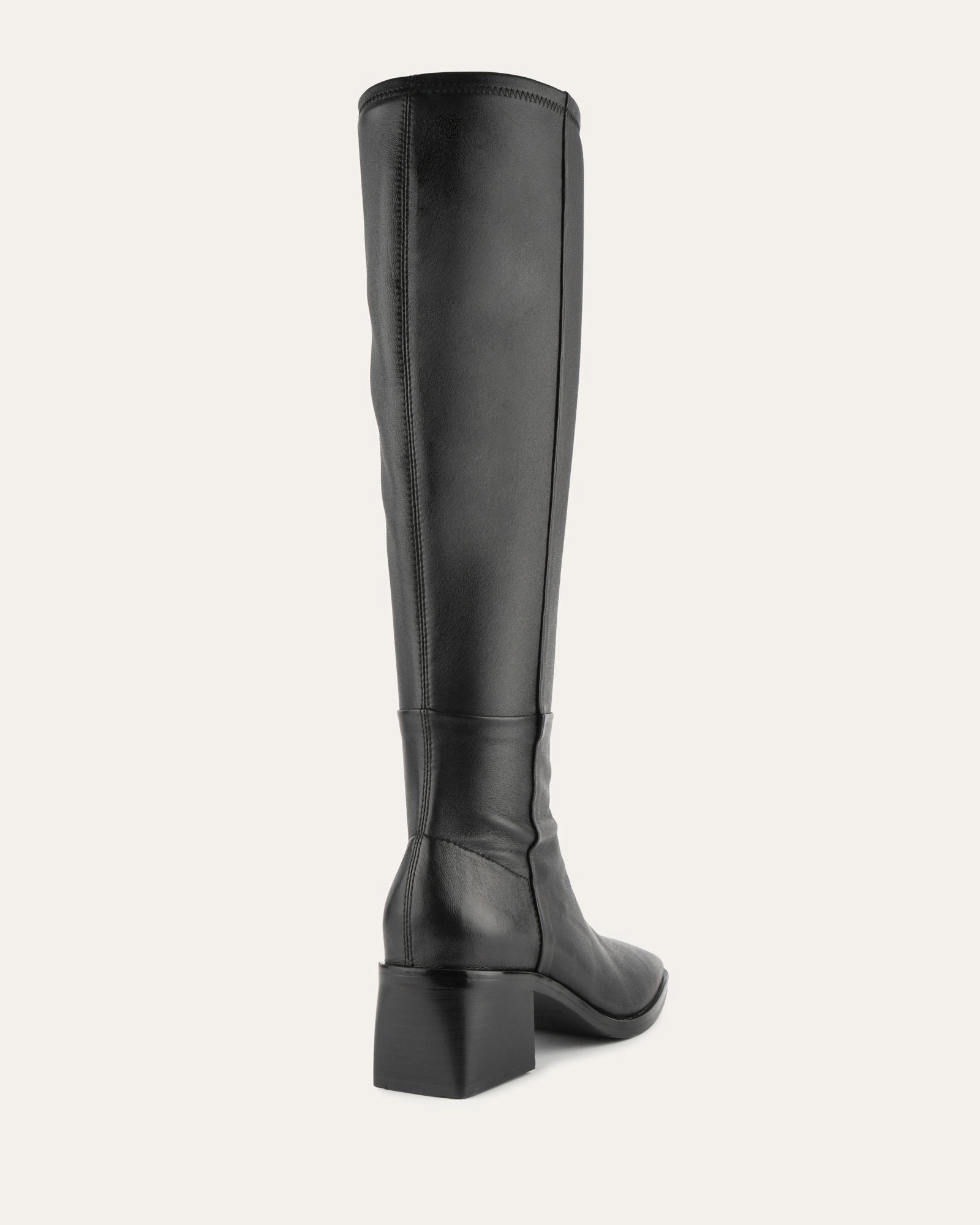 QUEENIE KNEE BOOTS BLACK LEATHER