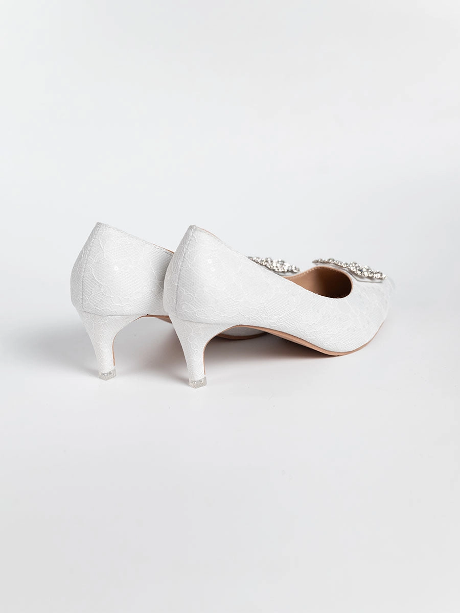 Rayna Rhinestone Lace Pumps