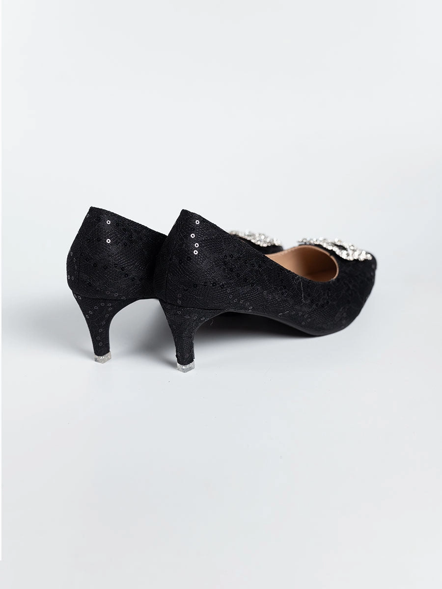 Rayna Rhinestone Lace Pumps