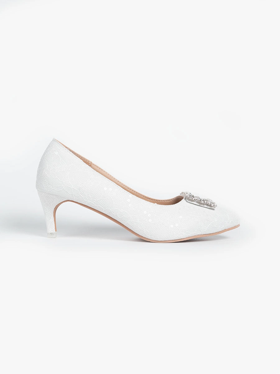Rayna Rhinestone Lace Pumps