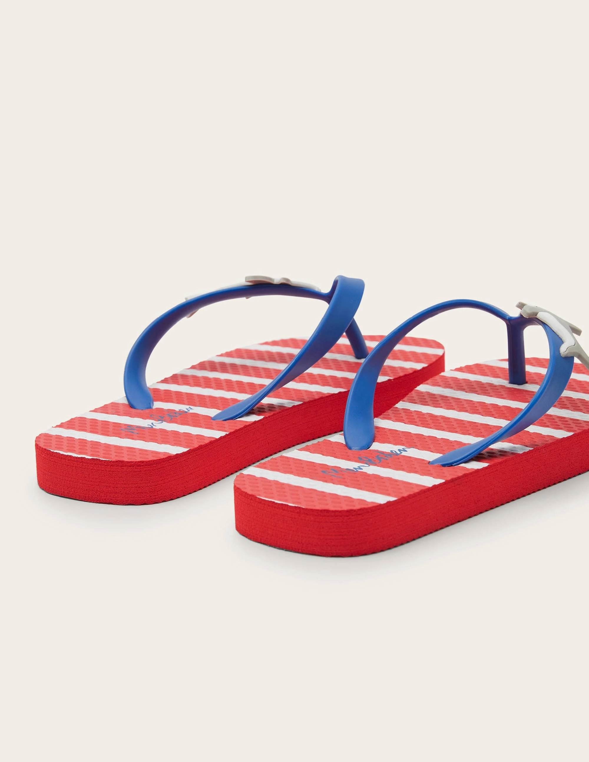 Red Shark Flip Flops-Red/Ivory Sharks