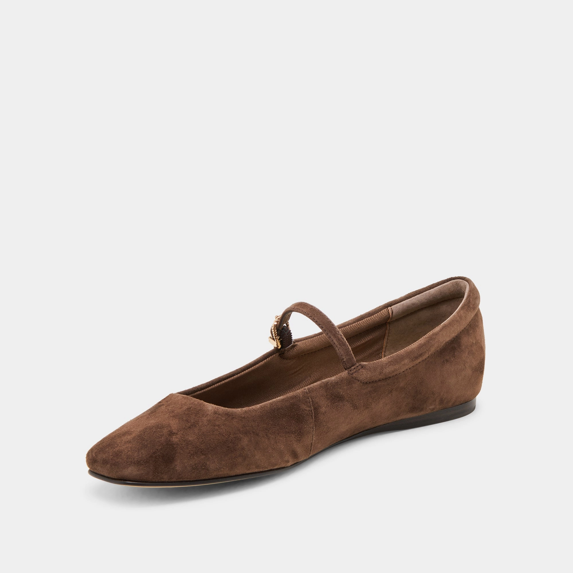 REYES BALLET FLATS DK BROWN SUEDE