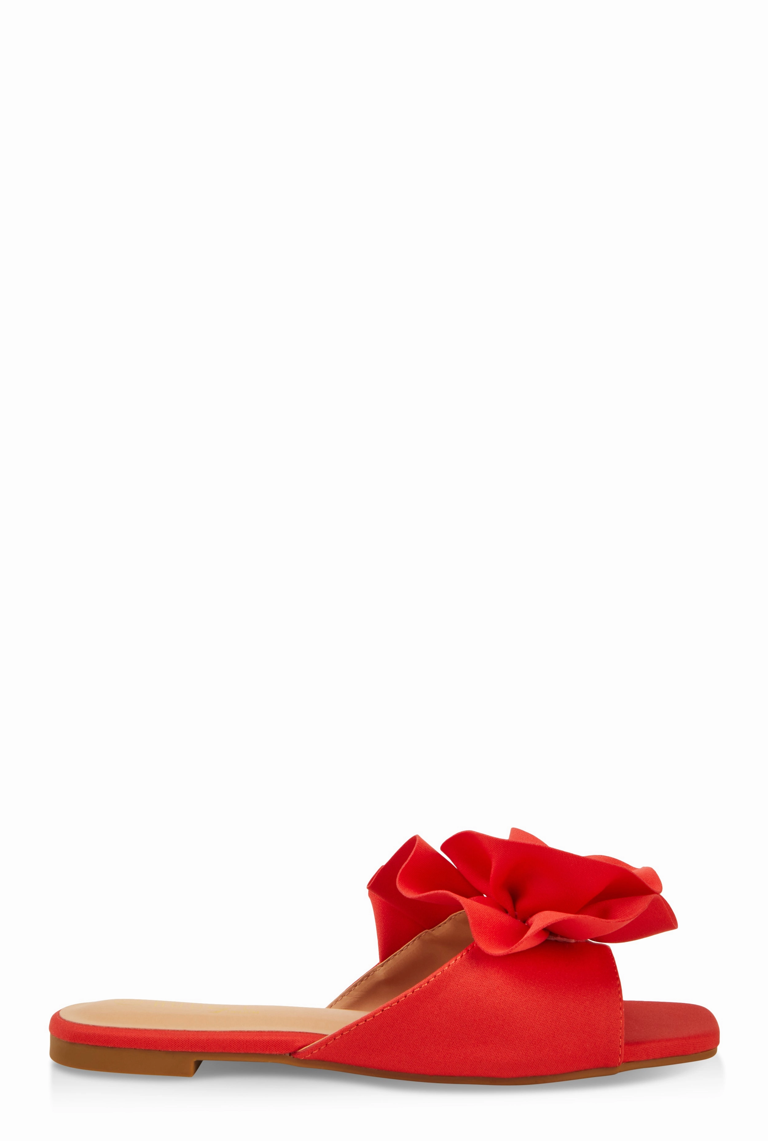 Rose Band Square Toe Slide Sandals