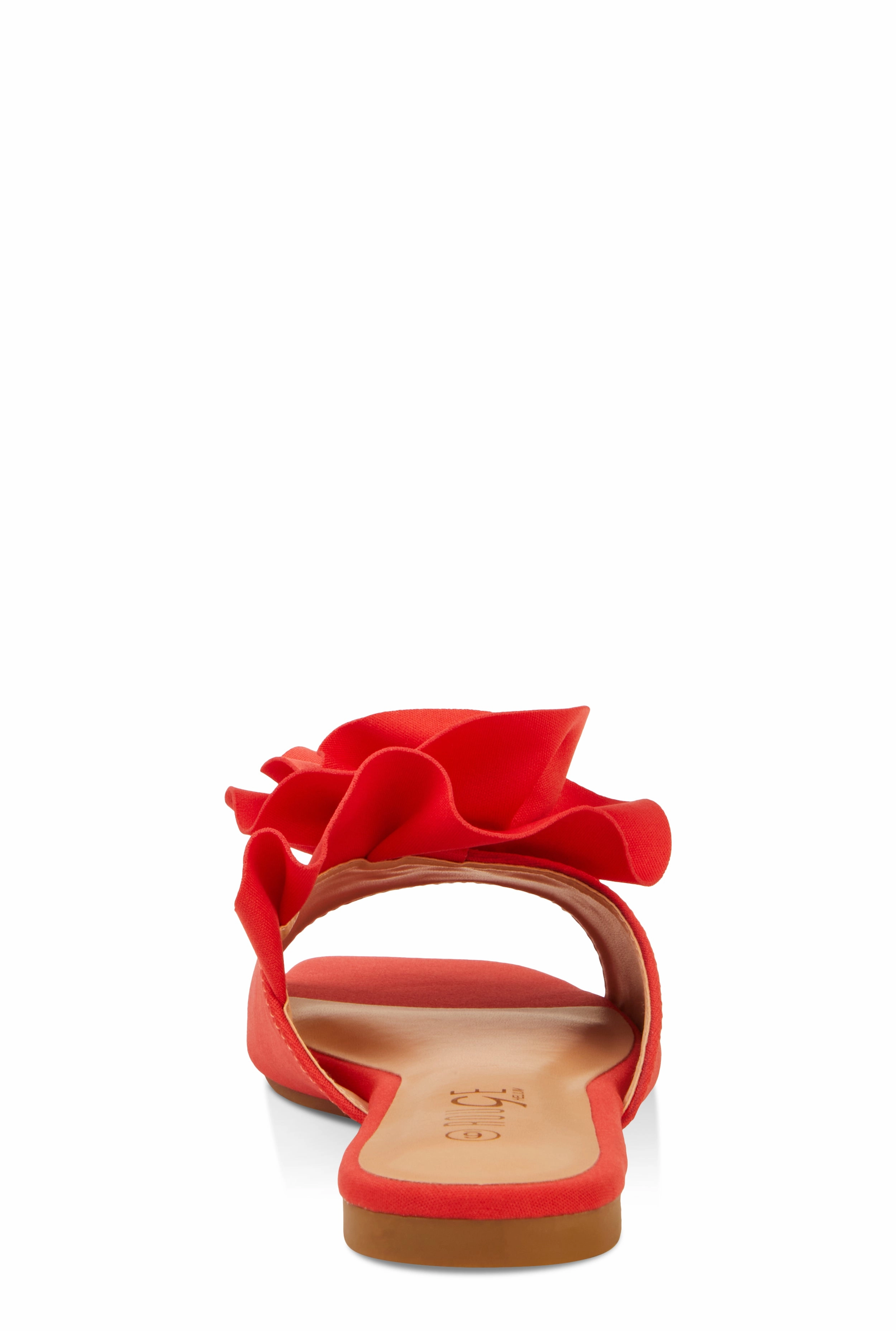 Rose Band Square Toe Slide Sandals