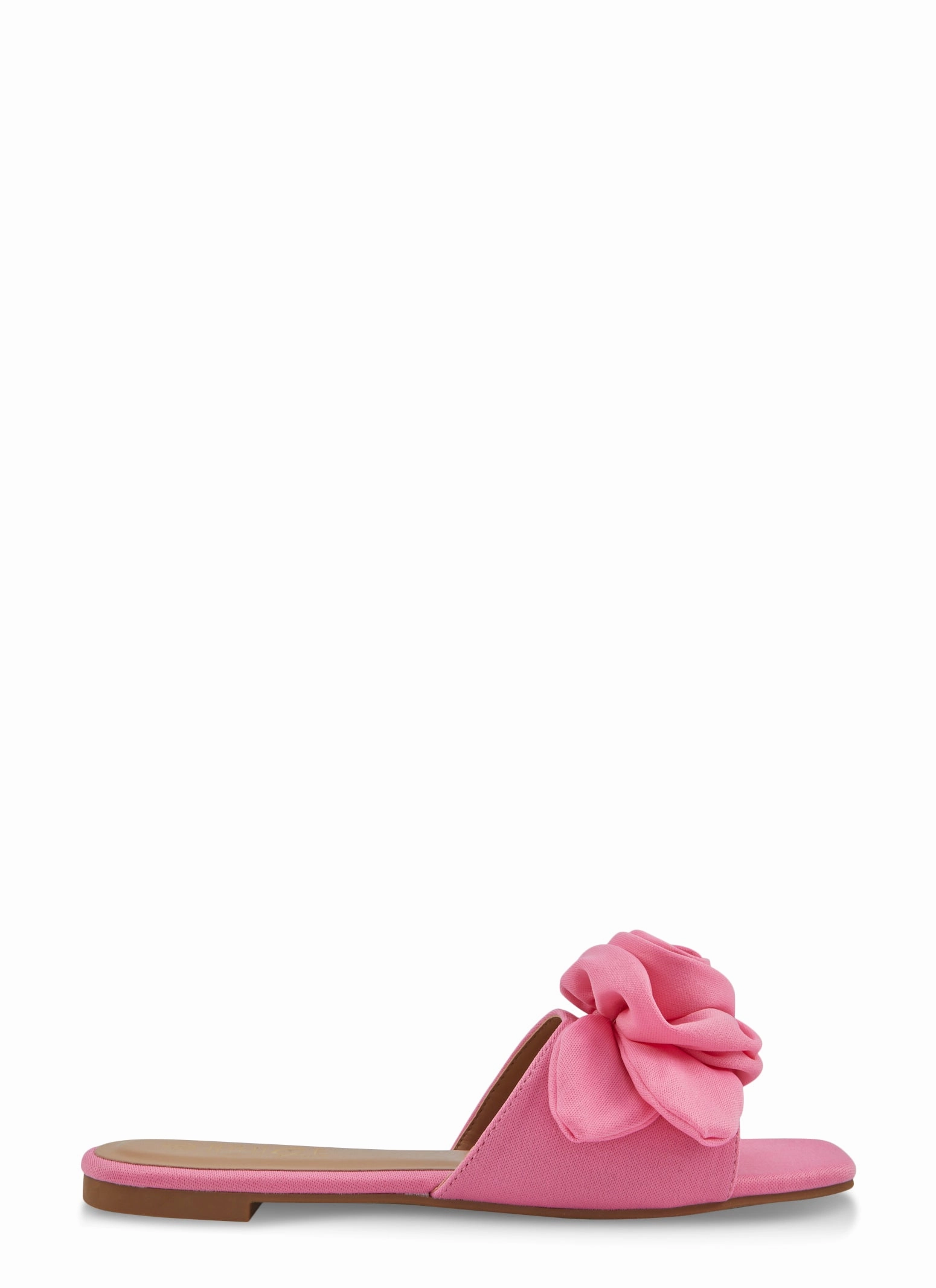 Rose Band Square Toe Slide Sandals