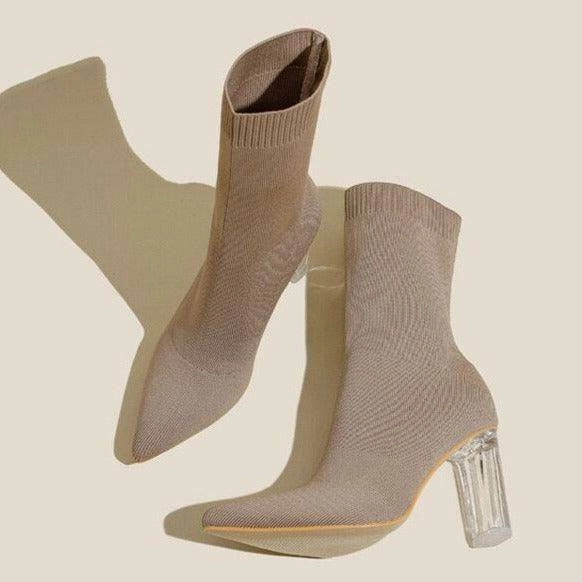 Rowan Knitted Stretchy Solid Stiletto Boots