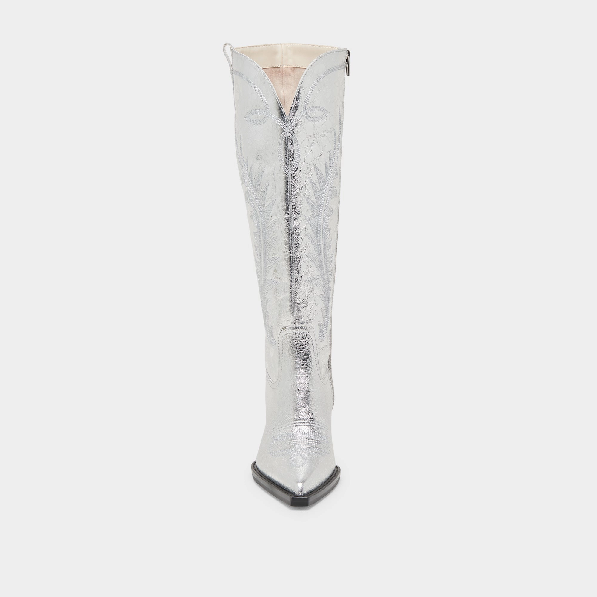 RYATT WIDE CALF BOOTS SILVER DISTRESSED LEATHER