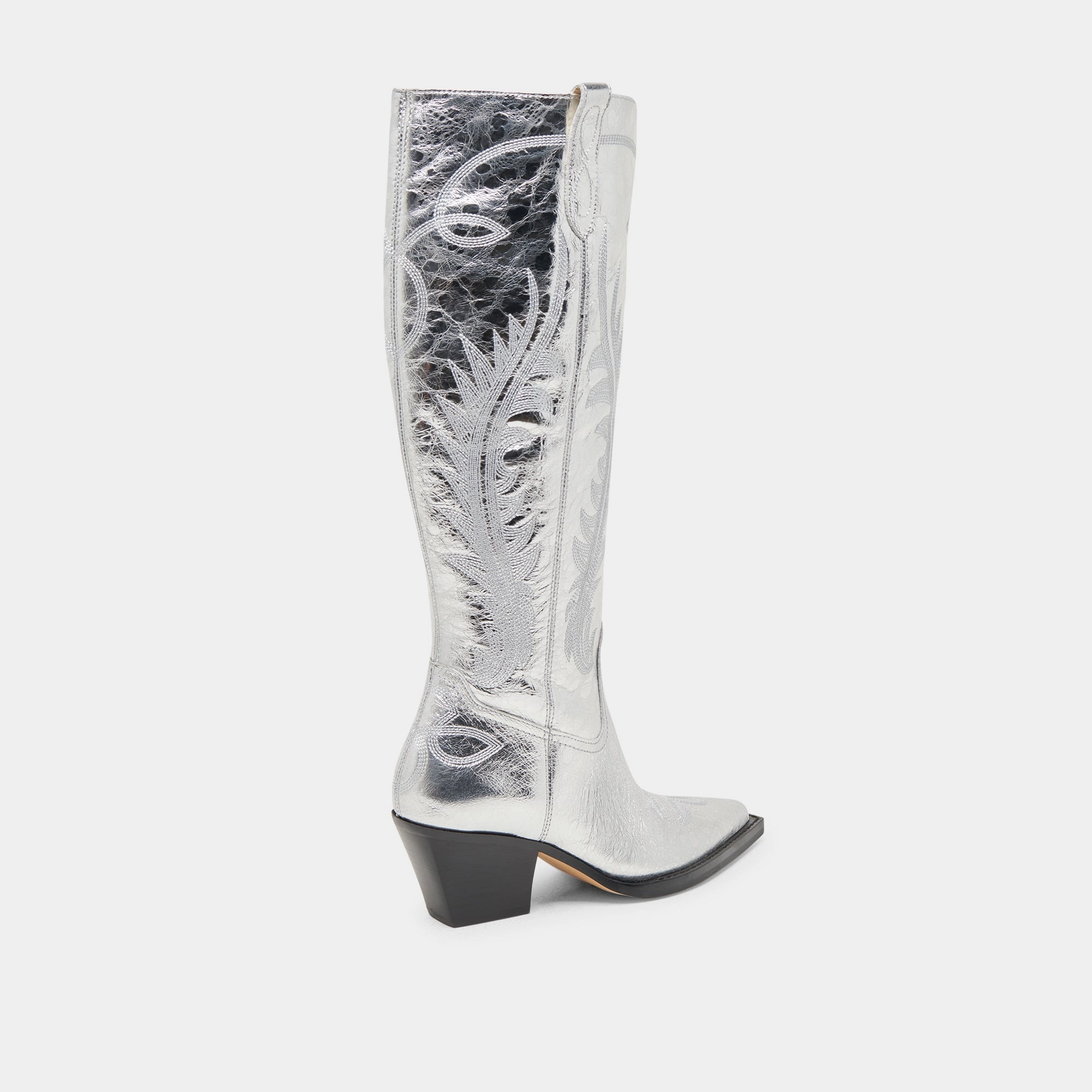 RYATT WIDE CALF BOOTS SILVER DISTRESSED LEATHER
