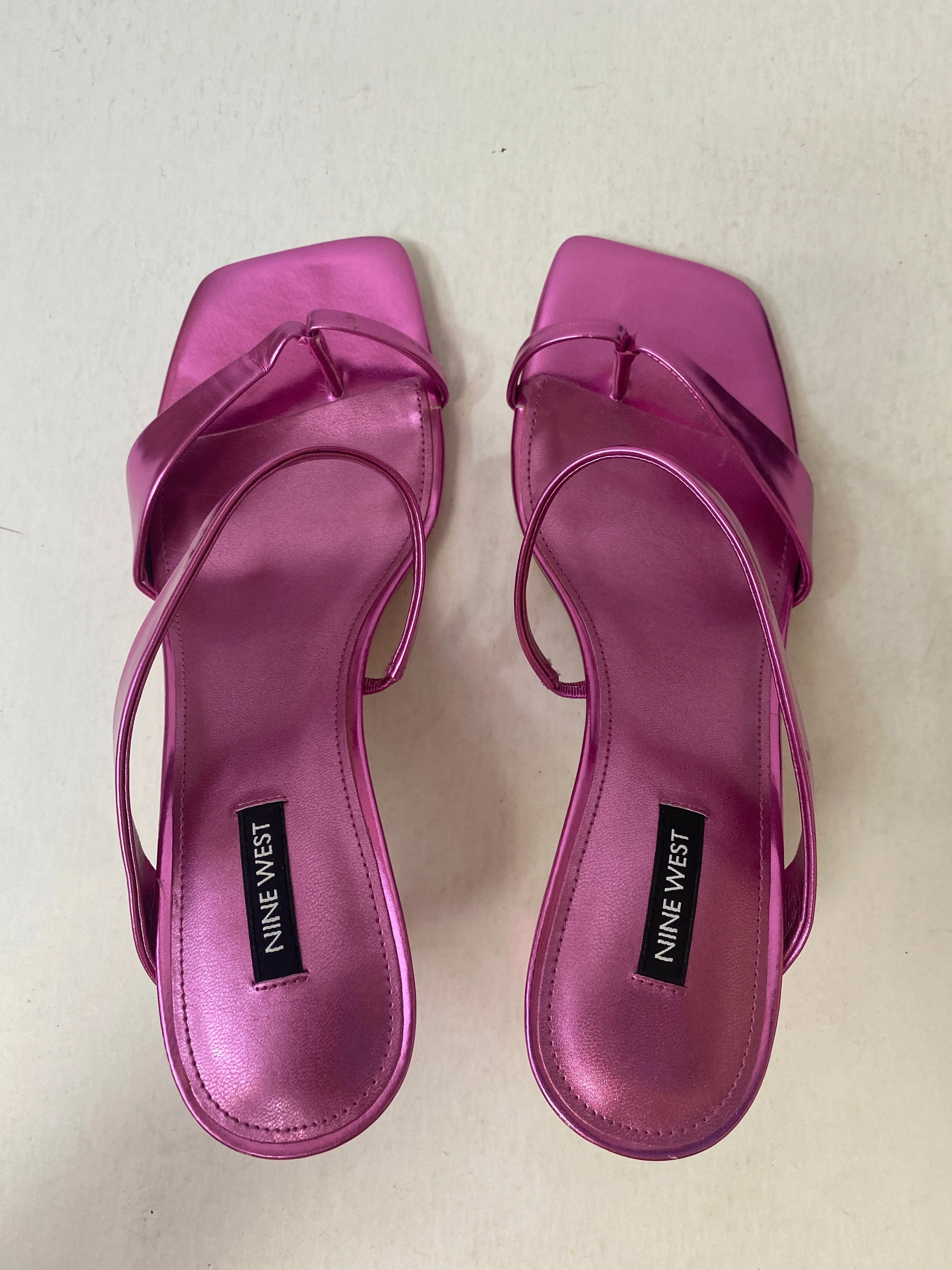Sandals Heels Block By Nine West In Pink, Size: 10