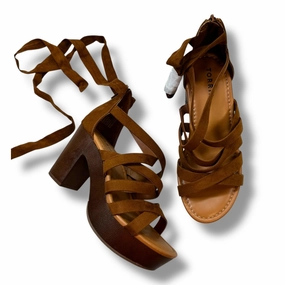 Sandals Heels Block By Torrid In Tan, Size: 7.5