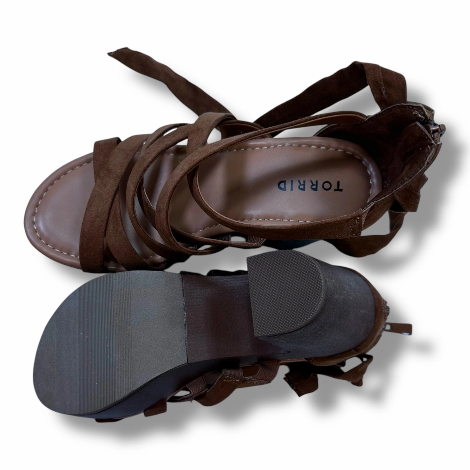 Sandals Heels Block By Torrid In Tan, Size: 7.5